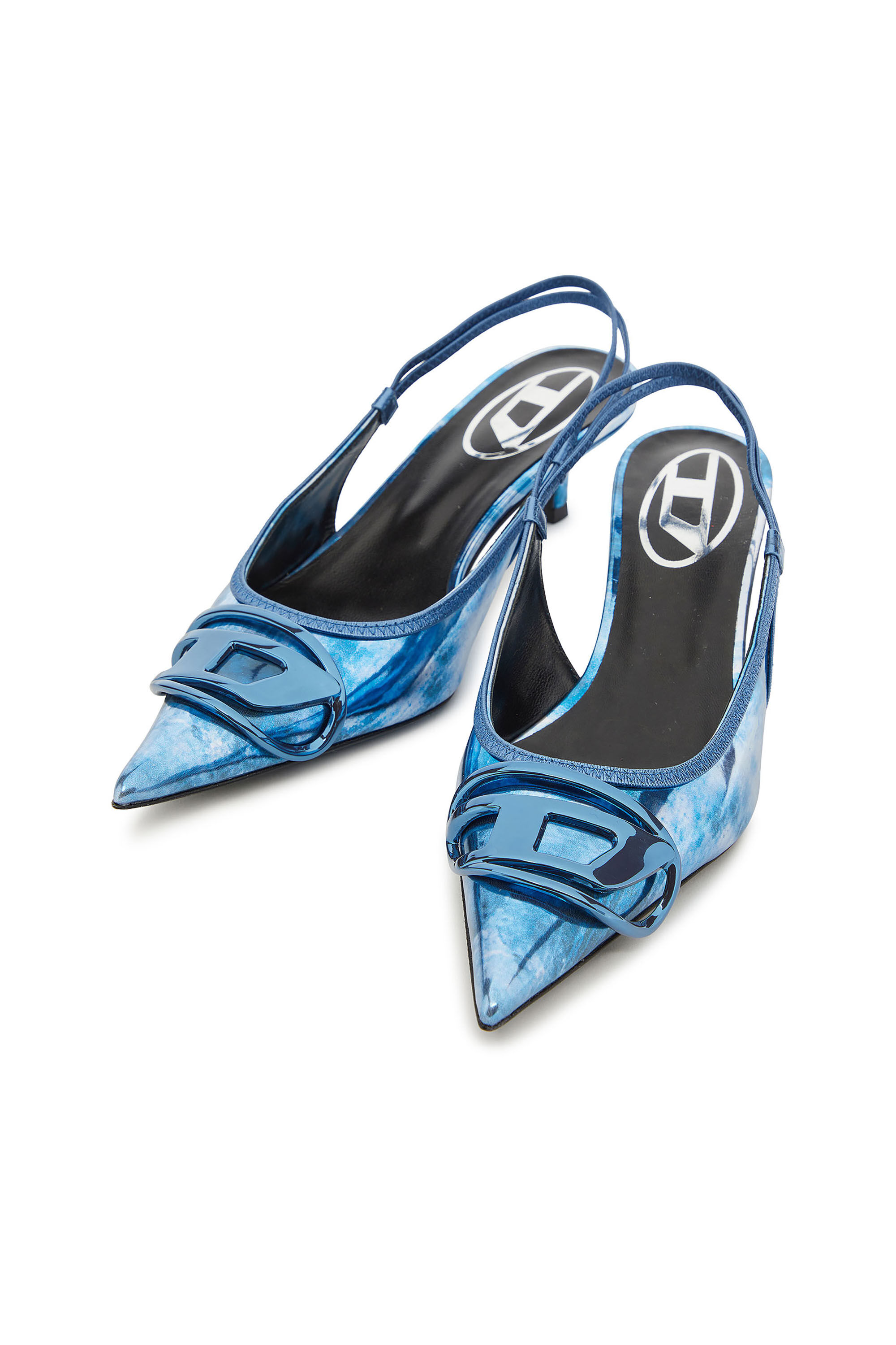 Diesel - D-VENUS SB 40, Escarpins à brides métallisés bicolores Femme in Bleu - 4