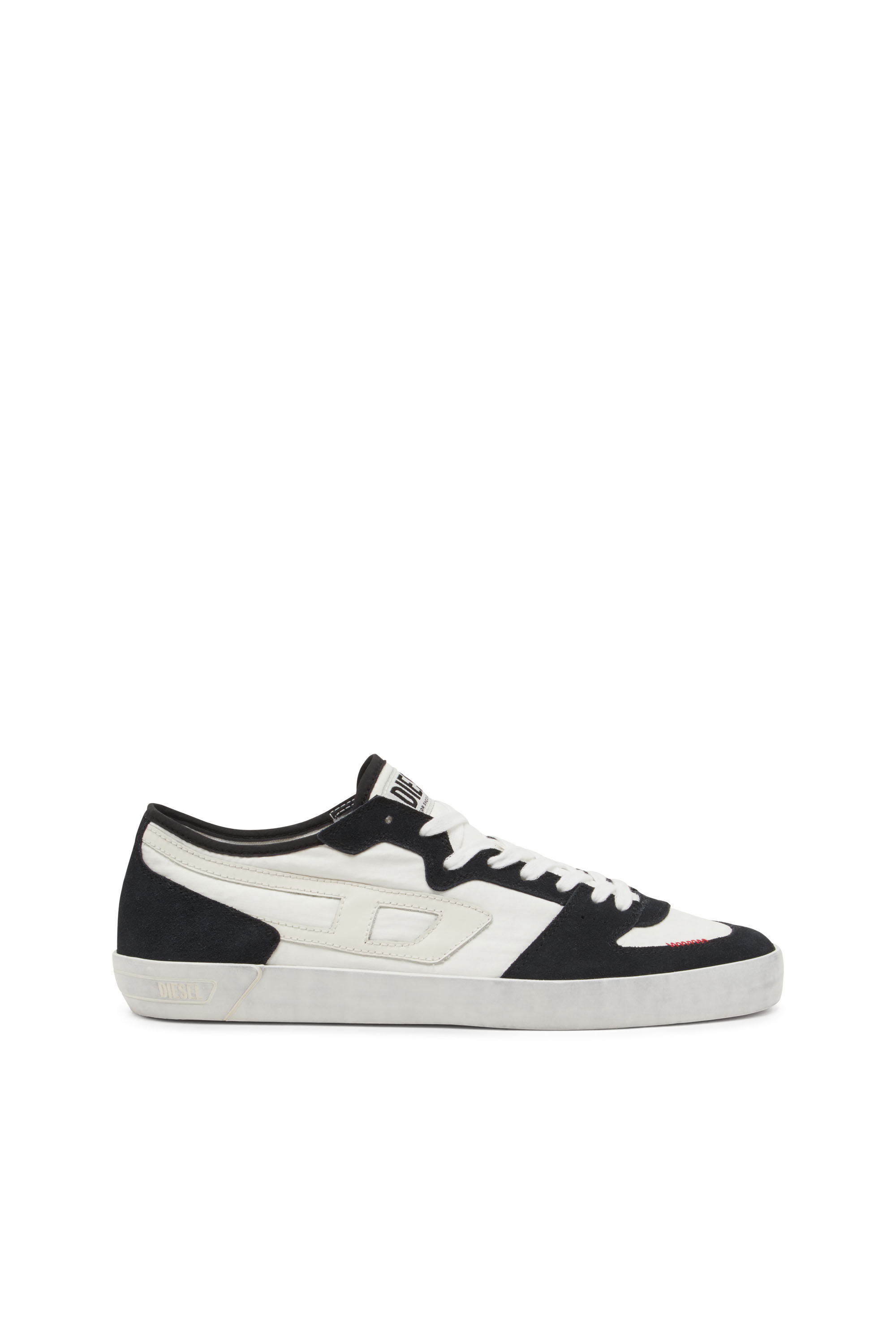 Diesel - S-LEROJI D-1 LOW, Male's S-Leroji D-Sneakers in padded ripstop and suede in Black/White - 1