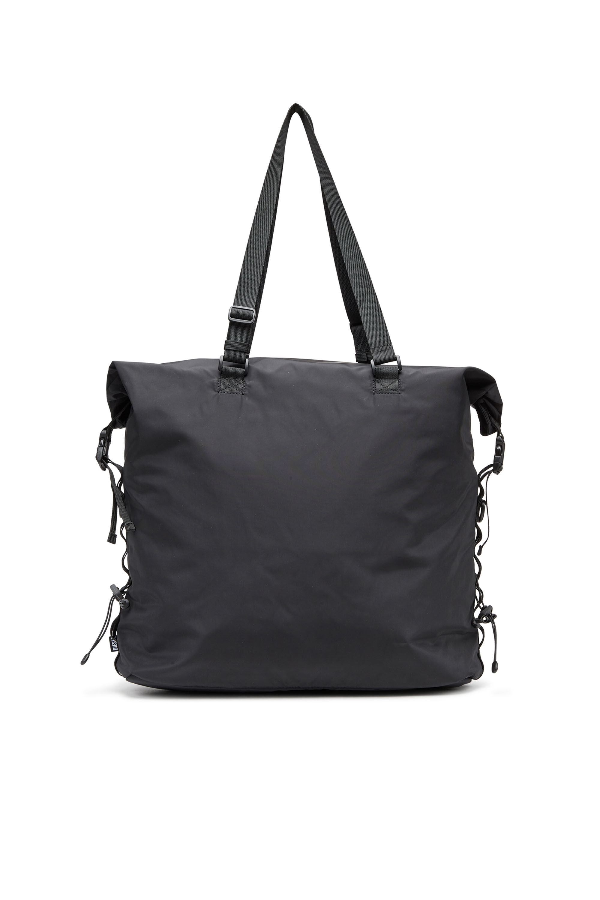 Diesel - DRAPE TOTE, Male's Drape-Nylon roll-top crossbody bag in Black - 2