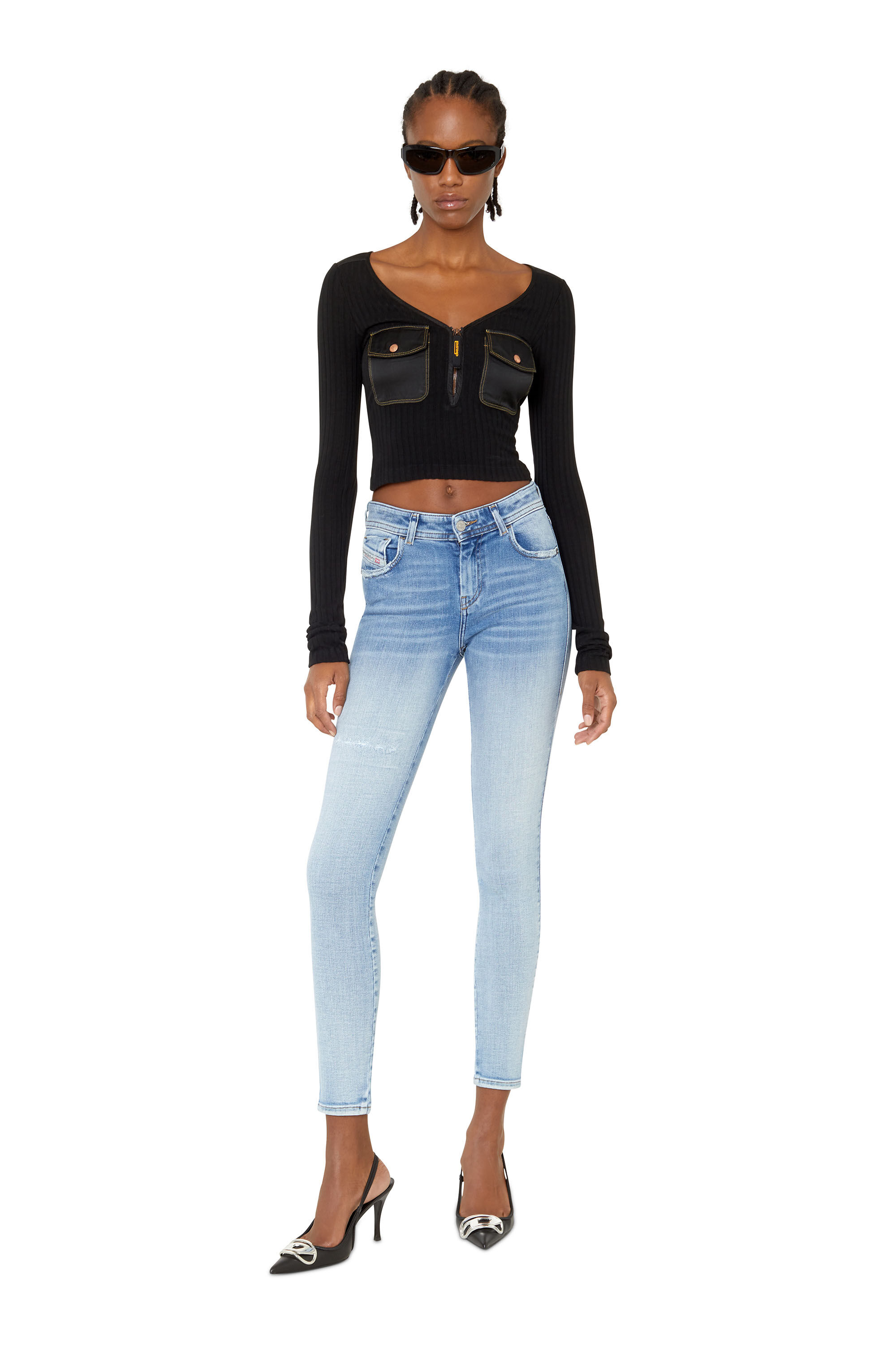 2017 SLANDY Woman Super skinny light blue Jeans Diesel