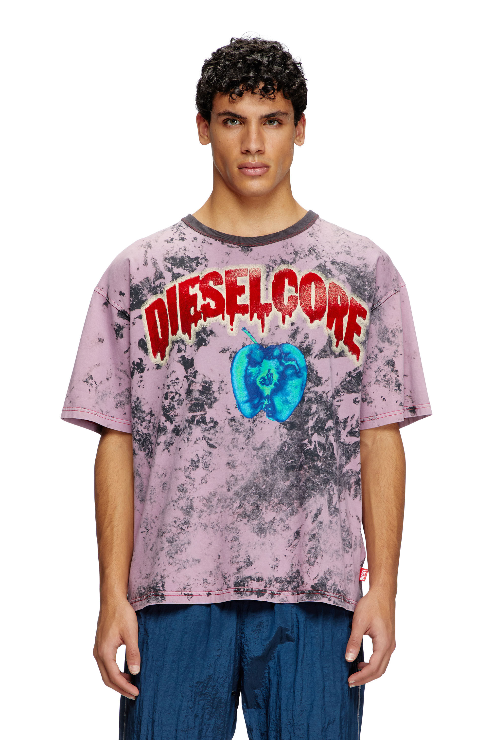 Diesel - T-BOXT-R9, Male's T-shirt with Diesel Core logo in Pink - 3