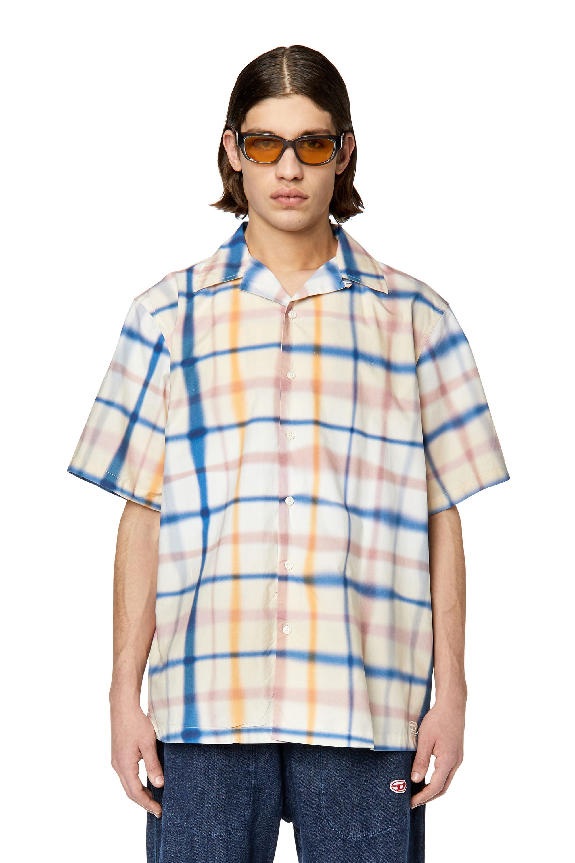 Diesel - S-FRANK-CHECK, Chemise à manches courtes avec carreaux irréguliers Homme in Polychrome - 3