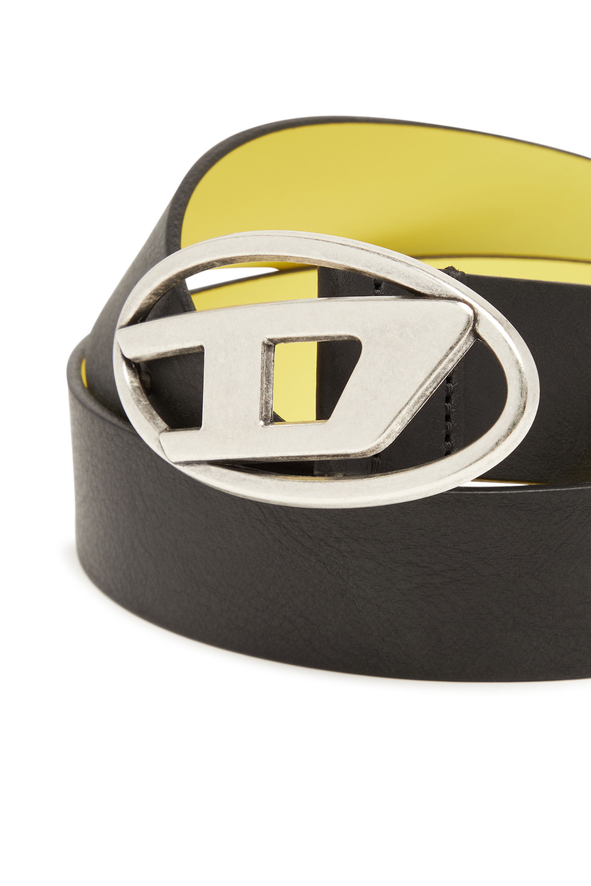Men's Reversible leather belt D logo buckle | Diesel B-1DR REV