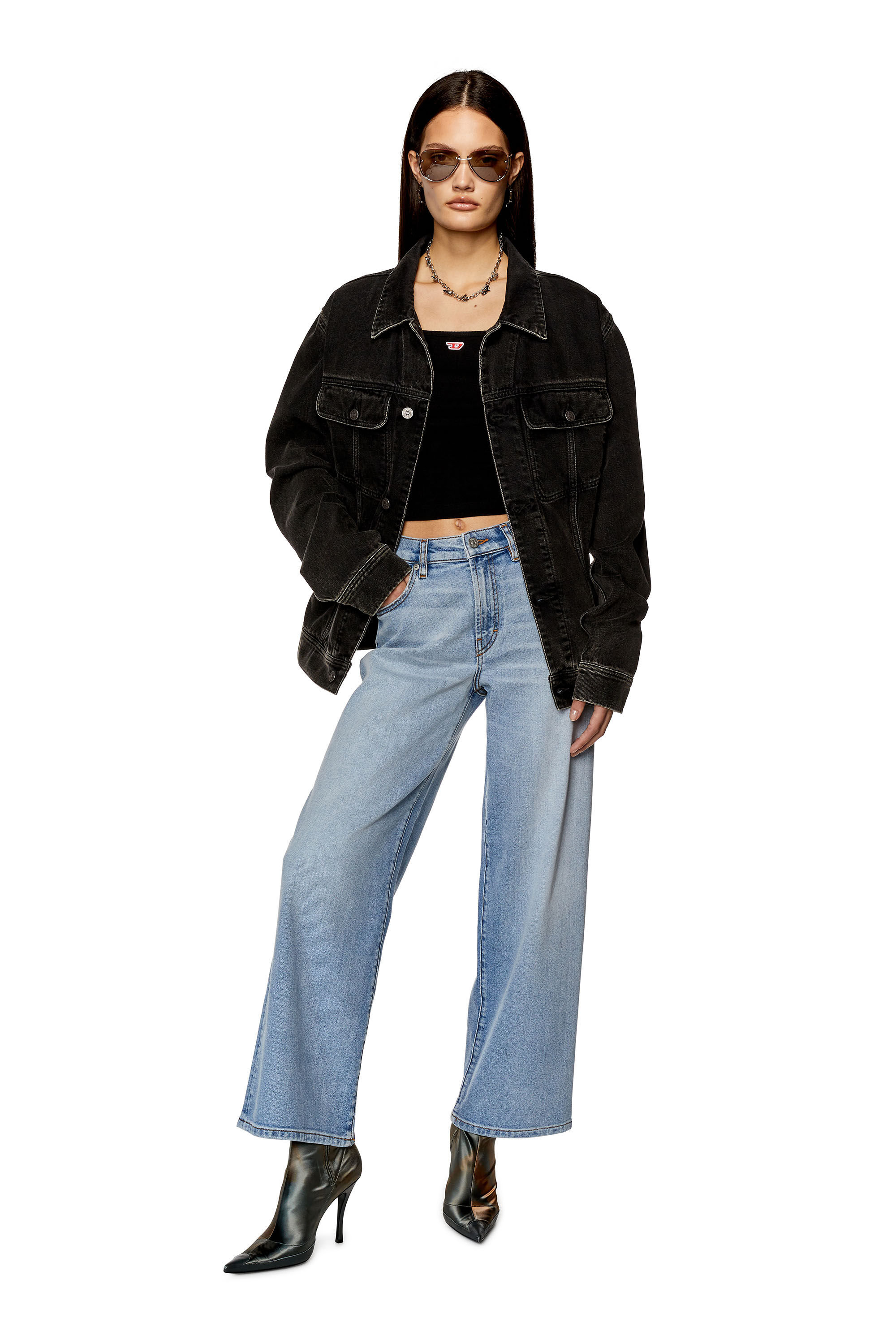 Diesel - Bootcut and Flare Jeans 2000 Widee 0AJAT Femme, Bleu Clair - Image 1