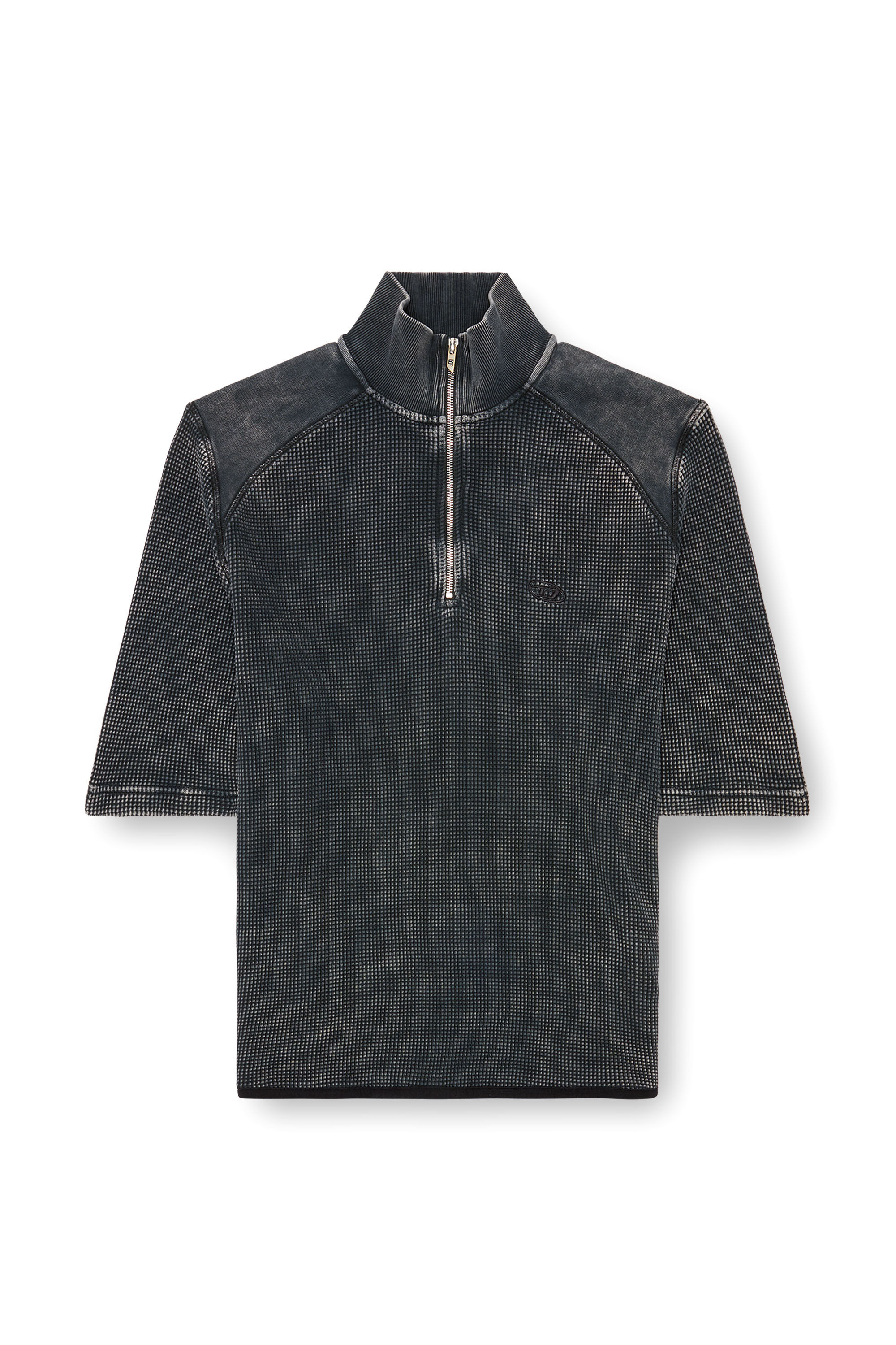 Diesel - S-WAFCOOL, Sweat-shirt à manches courtes en maille gaufrée Homme in Noir - 2