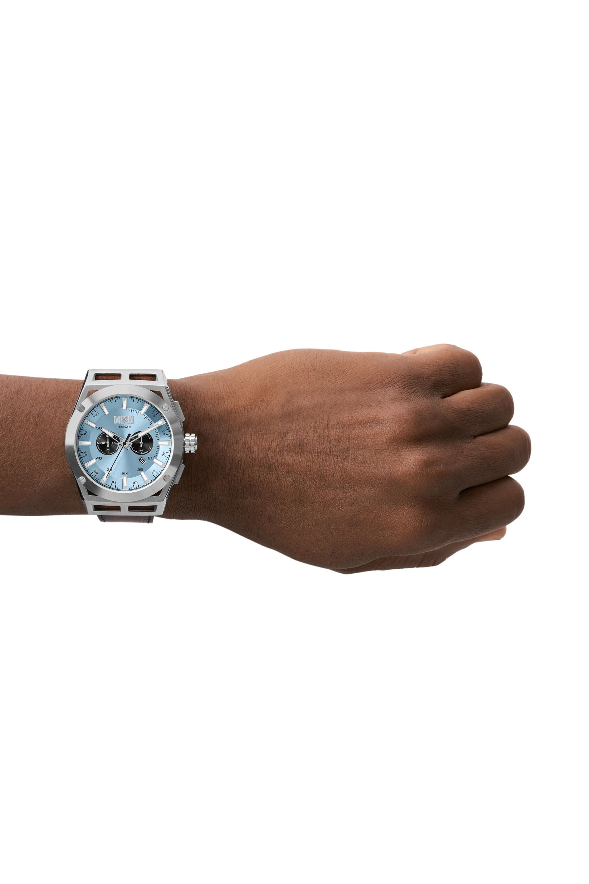 Diesel - DZ4611, Male's Timeframe Chronograph Brown Leather Watch in Brown - 4