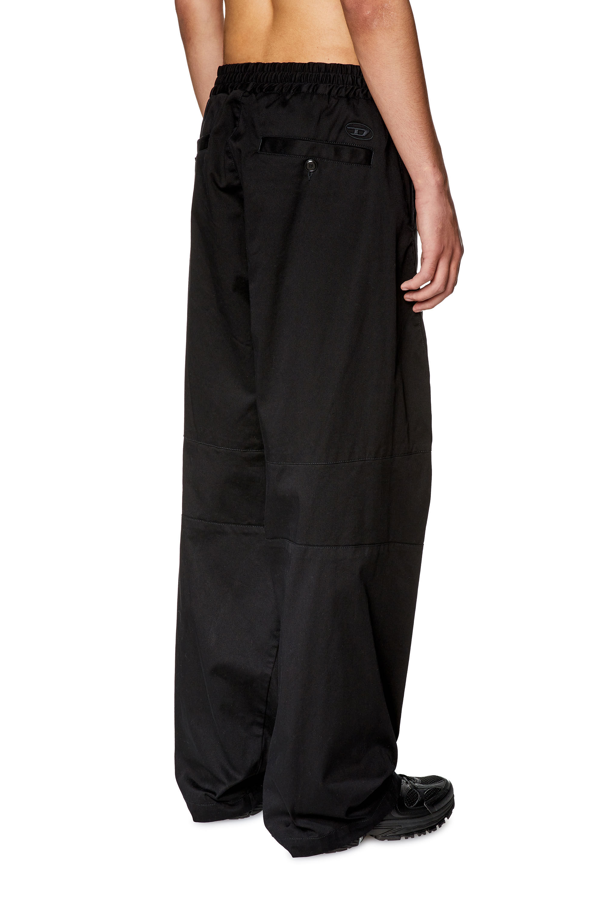 Diesel - P-JADD, Male's Gabardine pants with elasticated waist in Black - 4