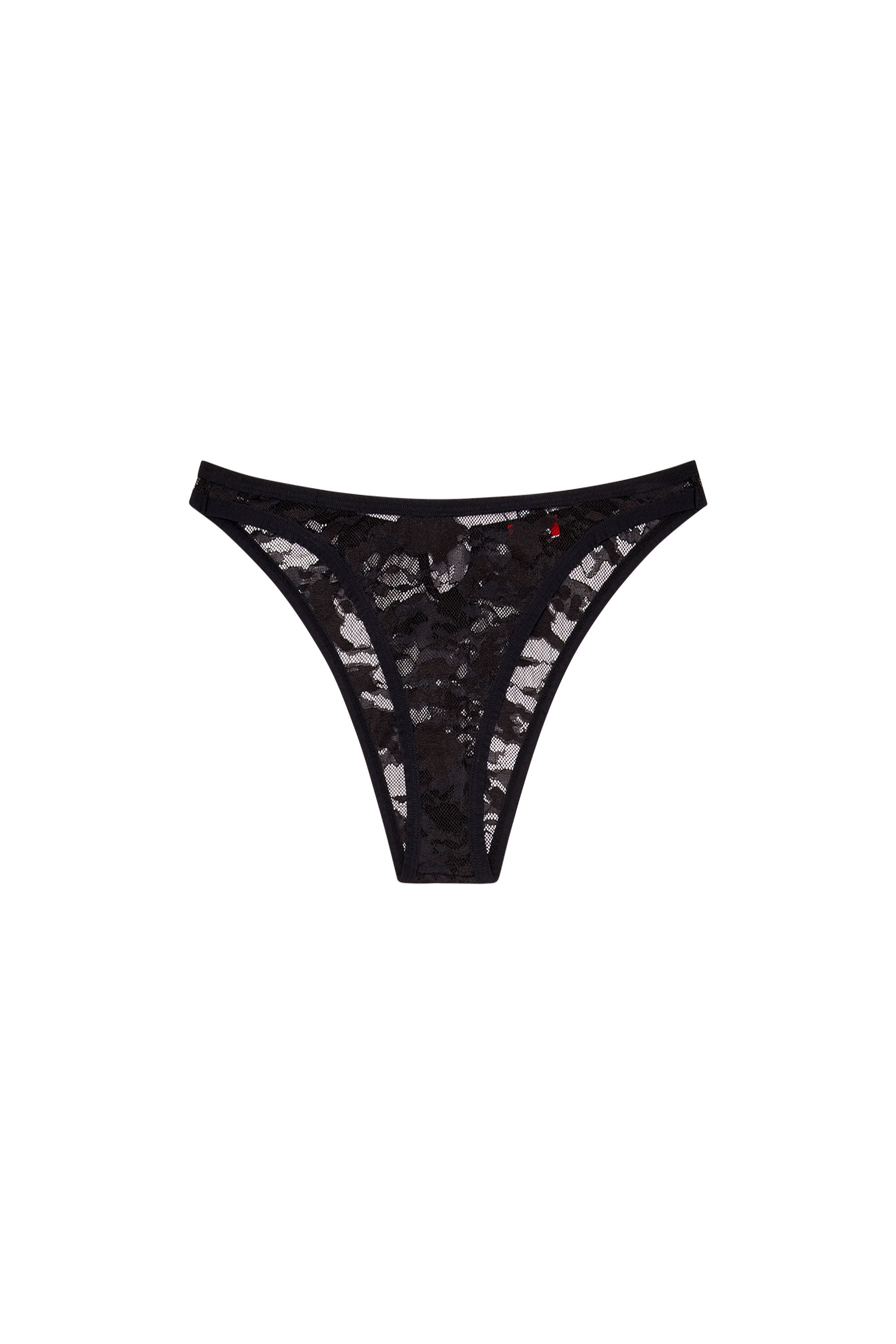 Diesel - UFPN-D-OVAL-PUNCHY-BRIEF, Female's Camo lace briefs with Oval D plaque in Black - 4
