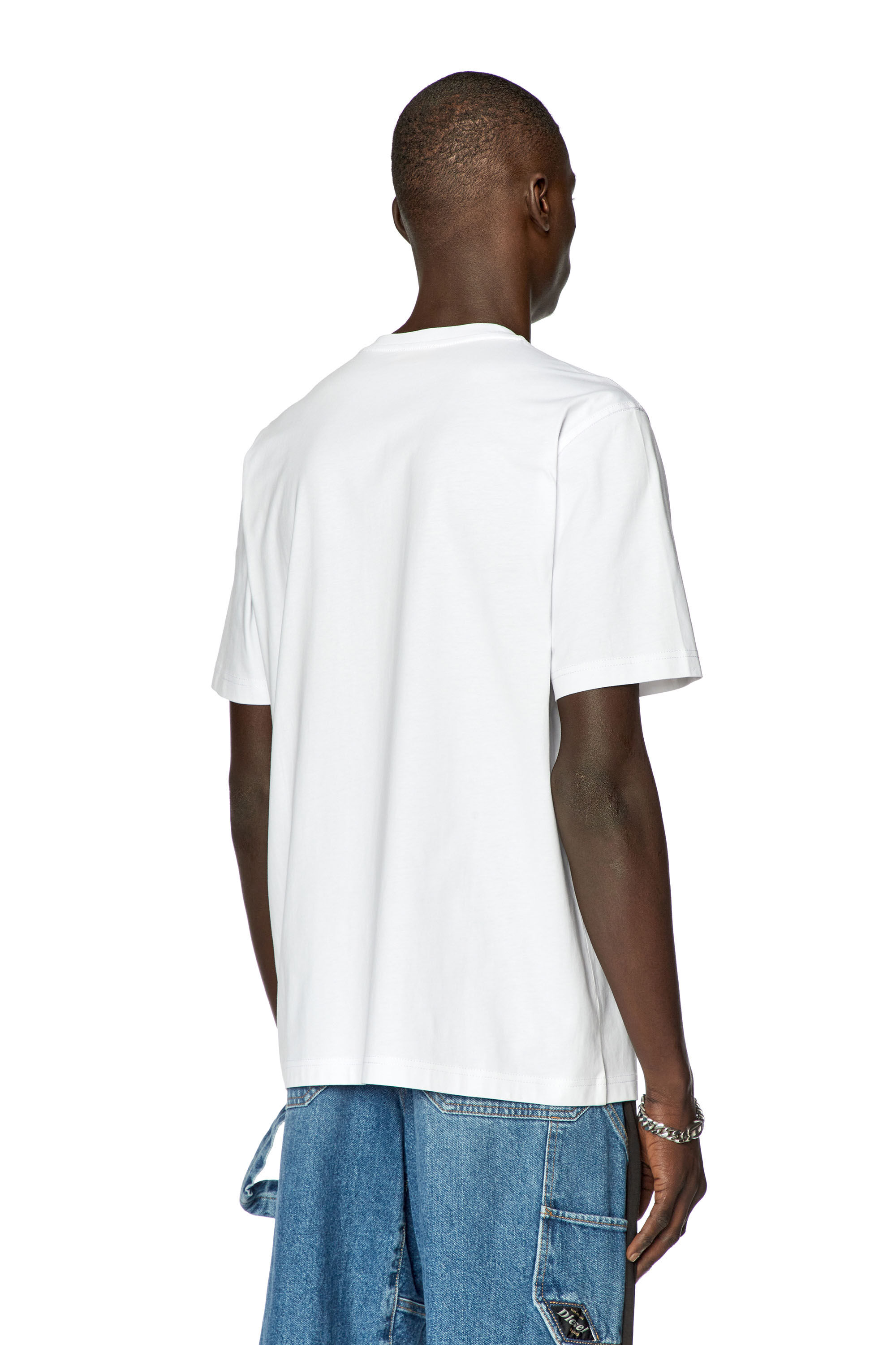 Diesel - T-JUST-L3, Male's T-shirt with gel Diesel print in White - 4