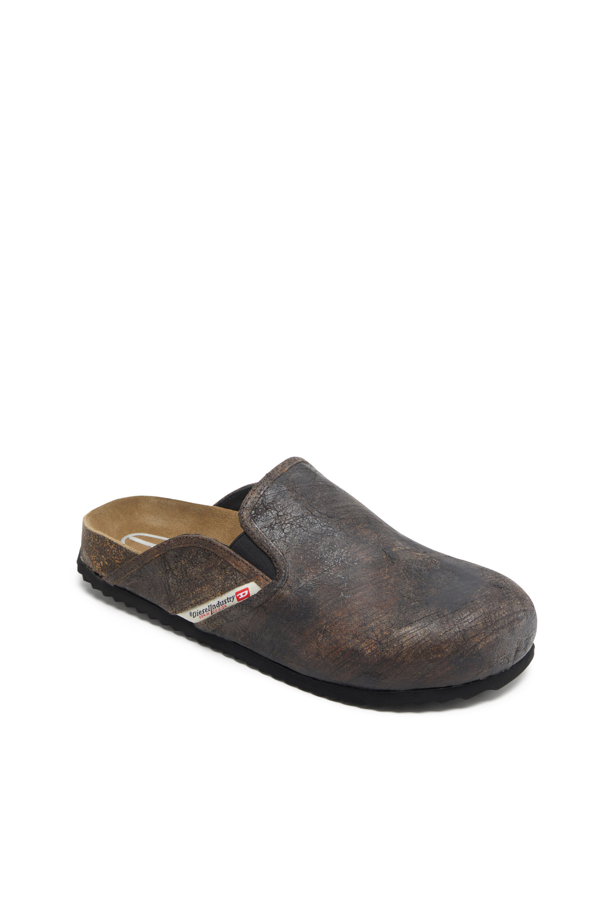 Diesel - D-WOODSTOCK SLIP-ON, Male's D-Woodstock-Clogs in crackle-effect suede in Brown - 6