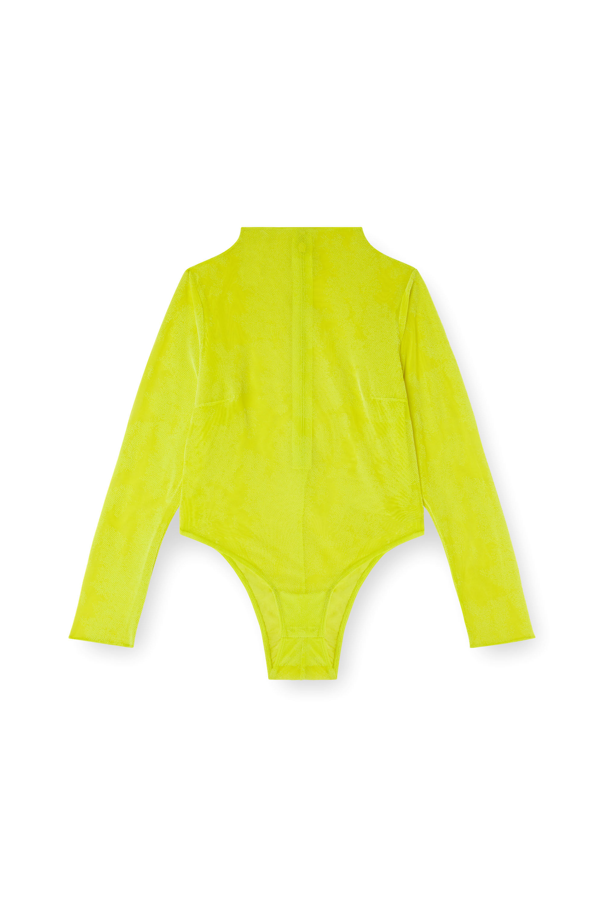 Diesel - C-LONG-SLEEVE-BODYSUIT, Body à col roulé en résille floquée Femme in Vert - 4