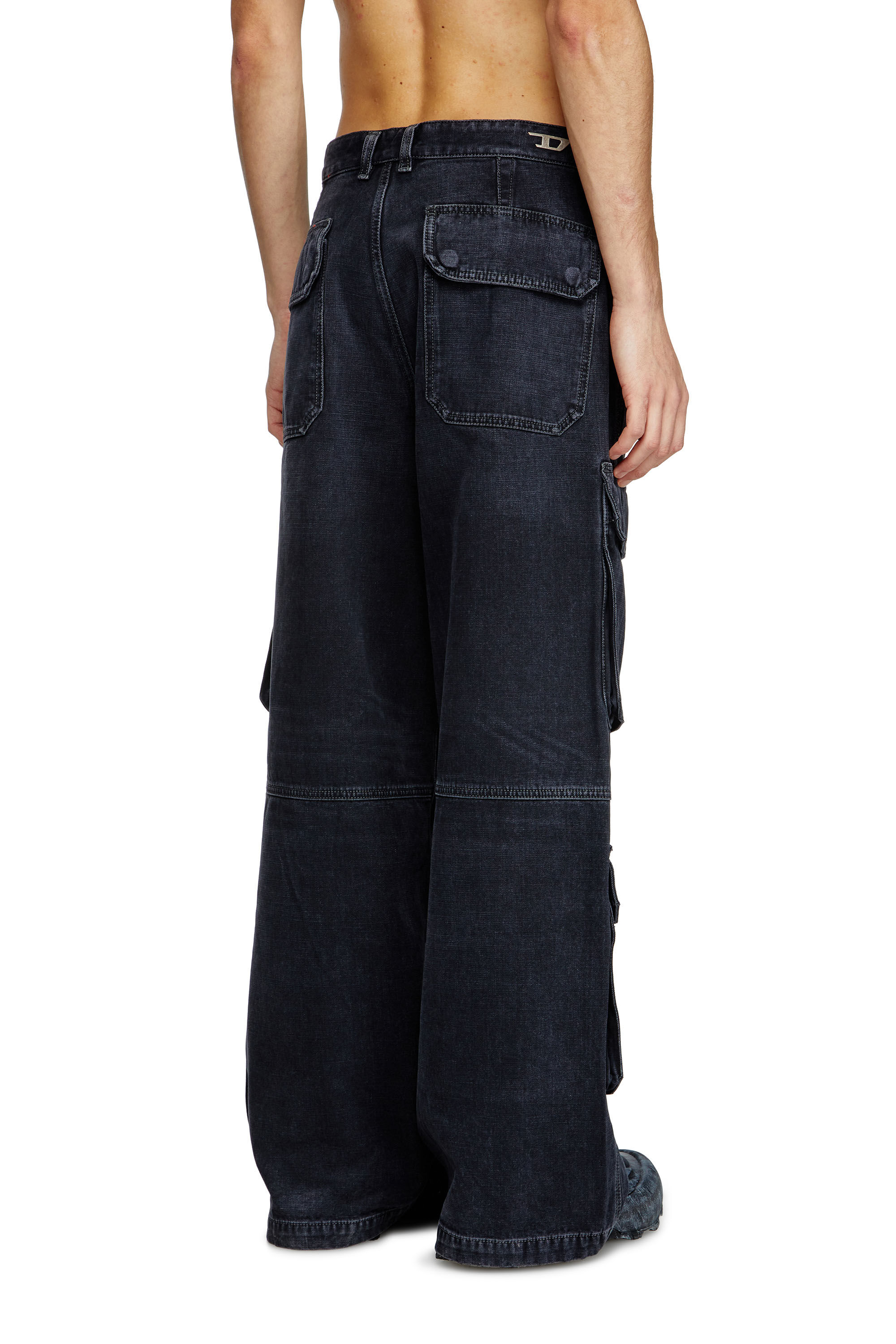 Diesel - Relaxed Jeans D-Touch 007Z9 Homme, Noir/Gris foncé - Image 4