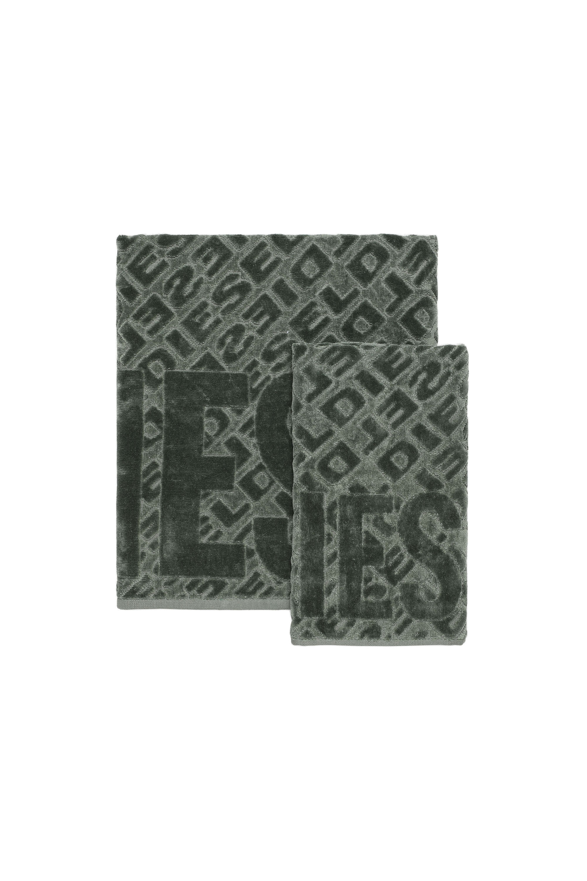 Diesel - COPP 3DLOGO         1+1, Lot de 2 serviettes 3D LOGO Mixte in Vert - 1