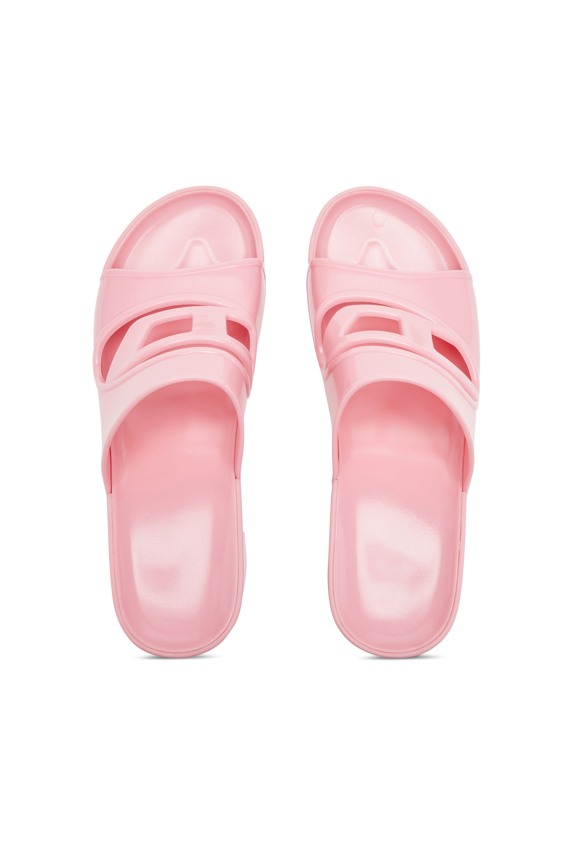 Diesel - SA-BONNIE, Female's Sa-Bonnie-Heeled rubber slides with cut-out logo in Pink - 4