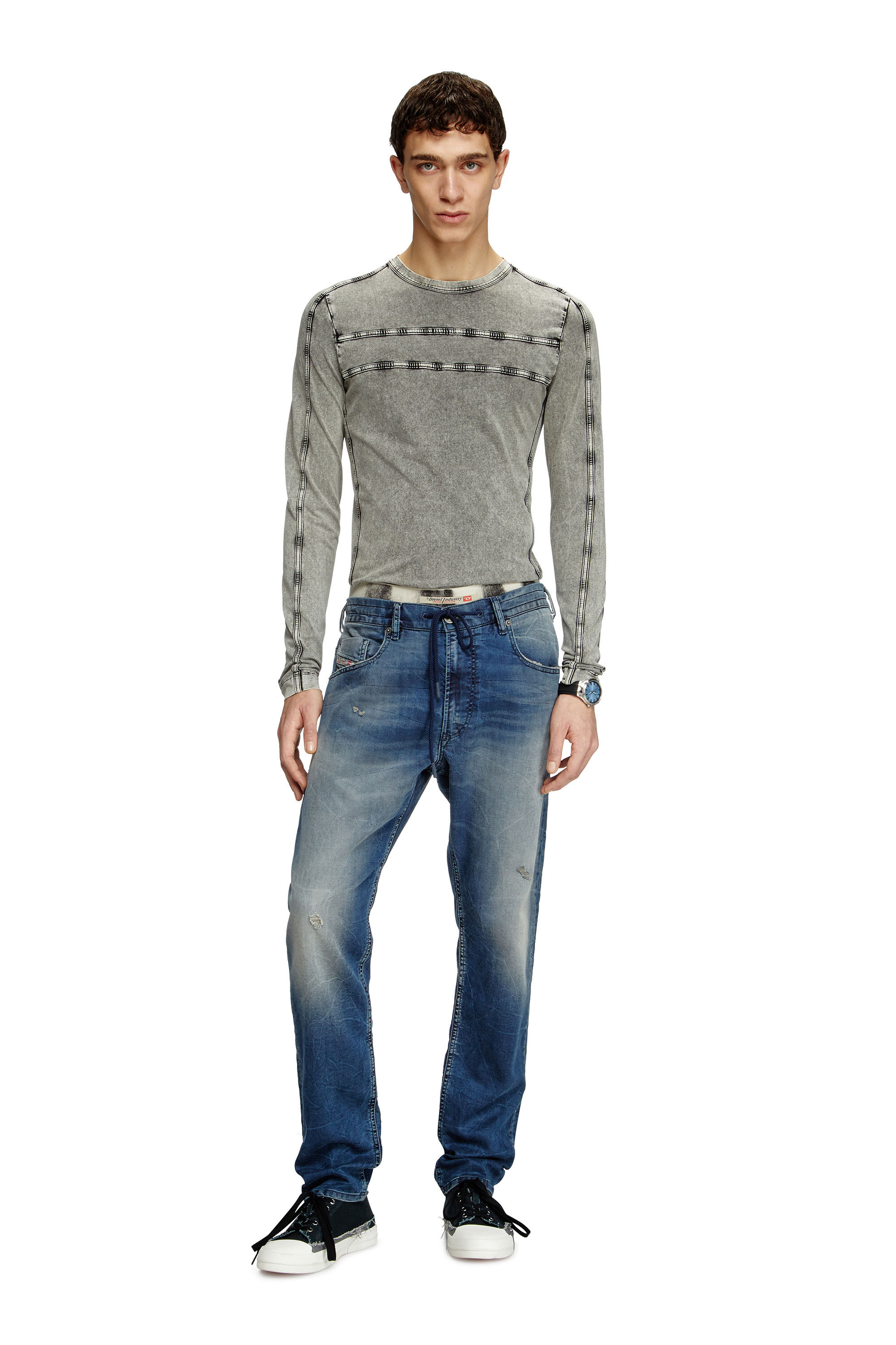 Diesel - Male's Regular 2030 D-Krooley Joggjeans® 068PI, Medium Blue - 1