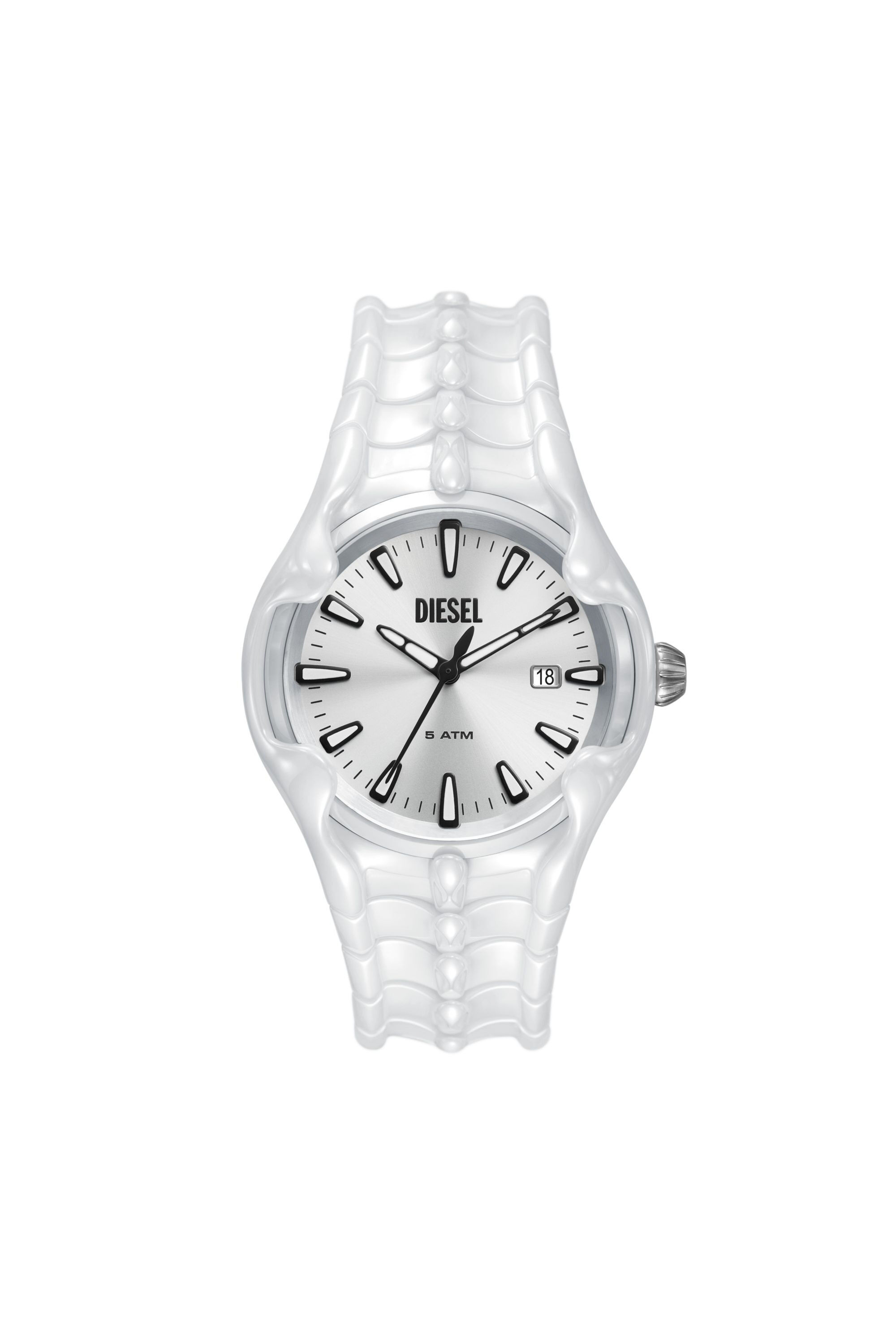 Diesel - DZ2197, Male Vert three-hand date white ceramic watch in White - Image 1