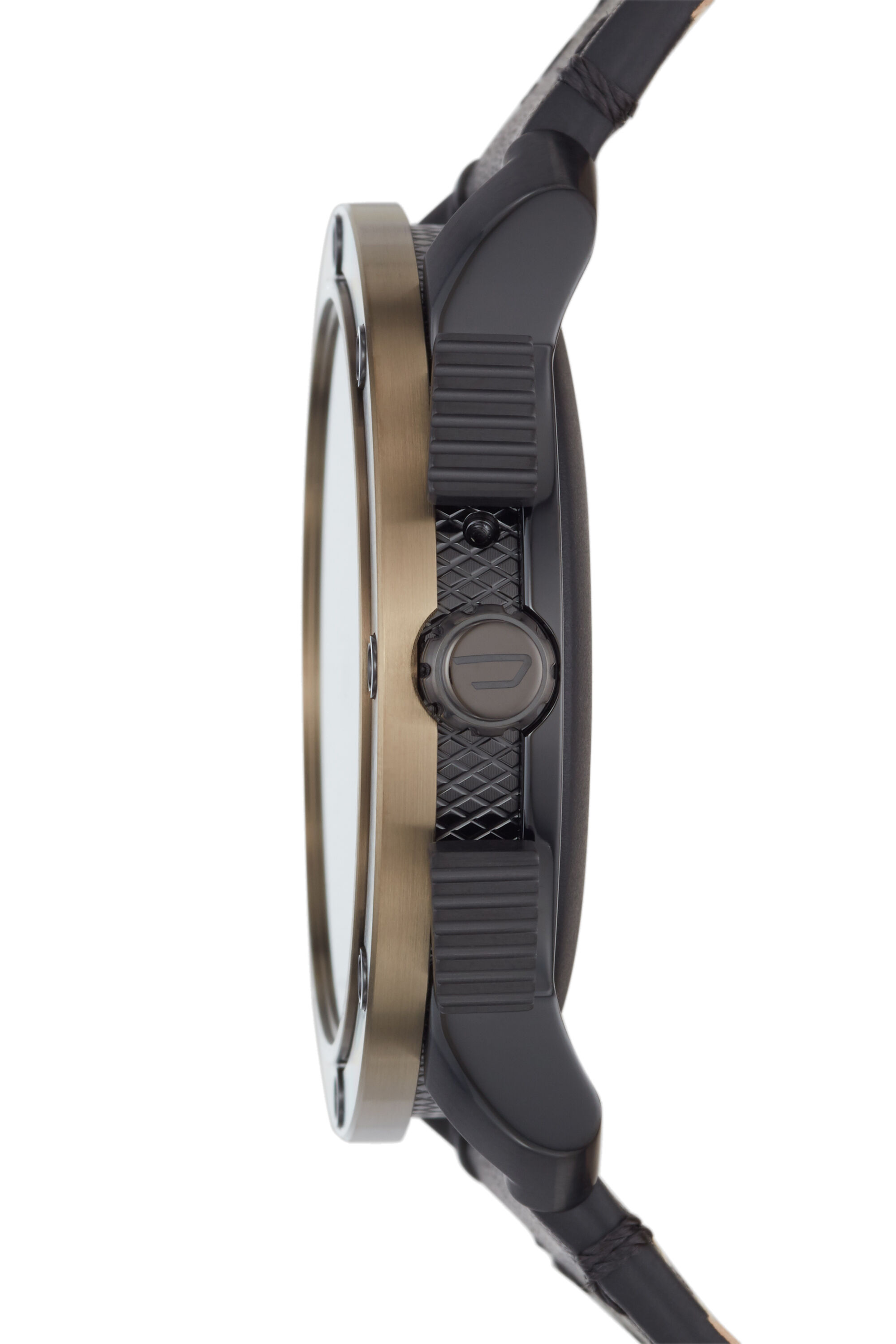 Diesel - DT2016, Male's Axial Smartwatch - Bronze Stainless Steel and Black Leather in Black/Bronze - 3