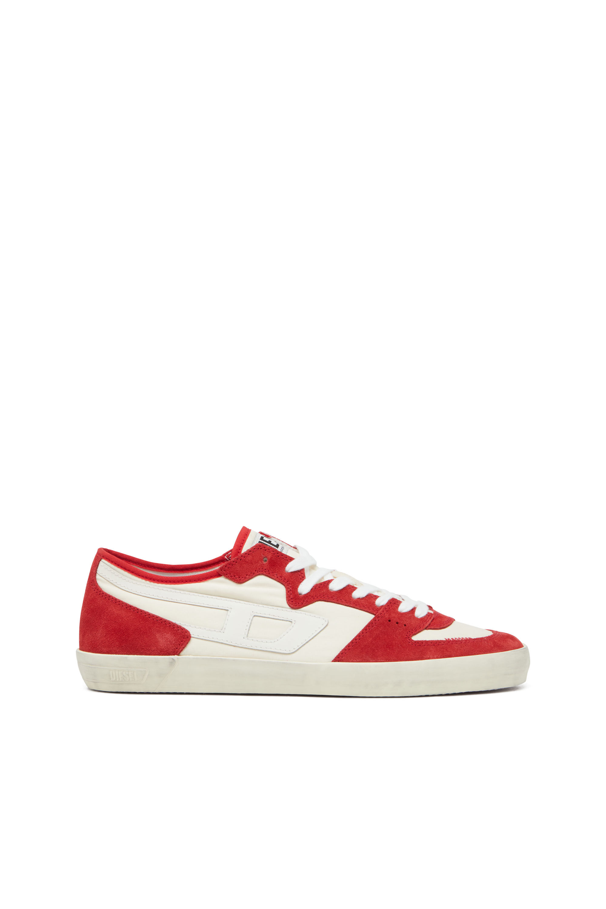 Diesel - S-LEROJI D-1 LOW, Male's S-Leroji D-Sneakers in padded ripstop and suede in Red/White - 1