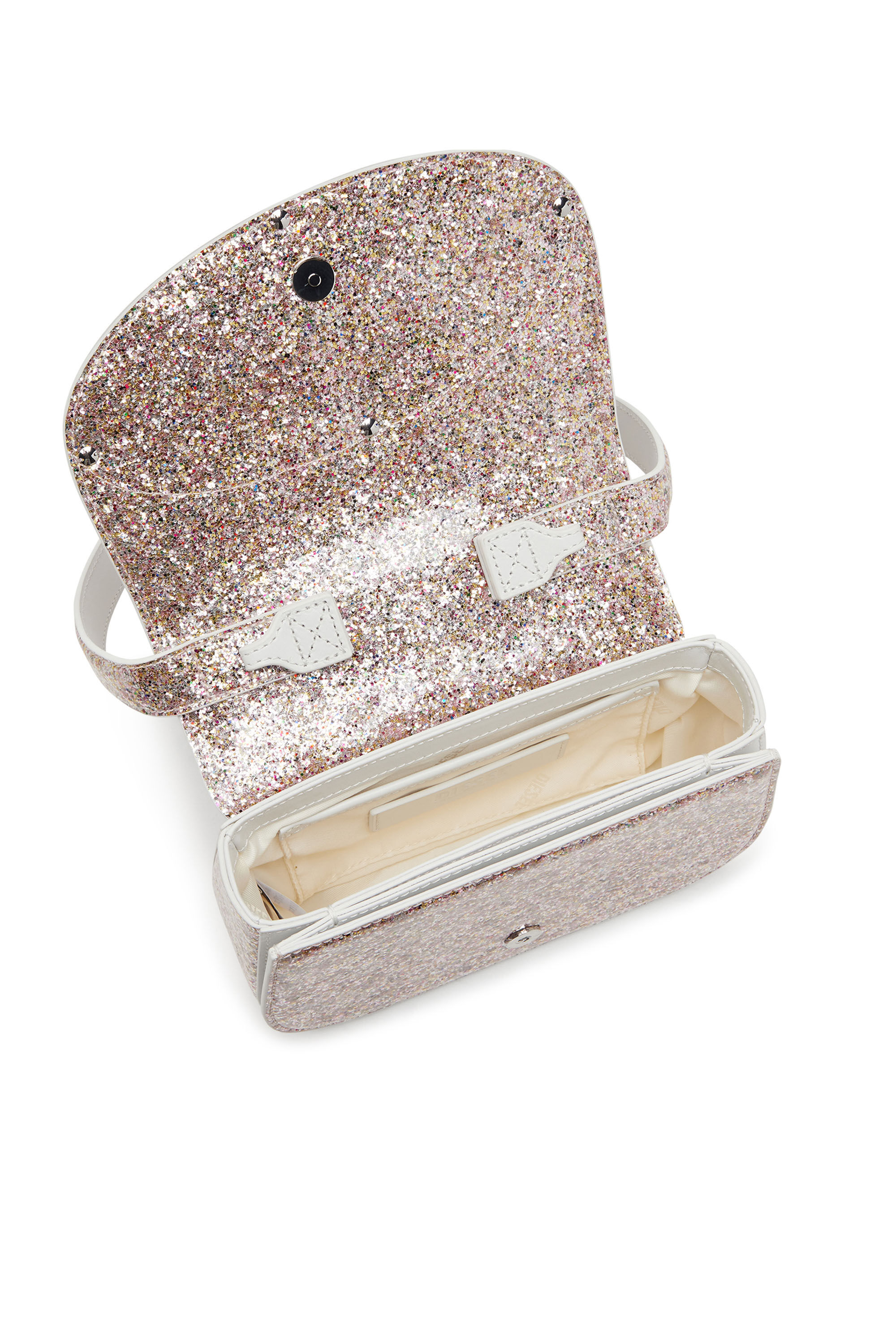 Diesel - 1DR, Female's 1DR-Iconic shoulder bag with macro glitter in Pink - 2