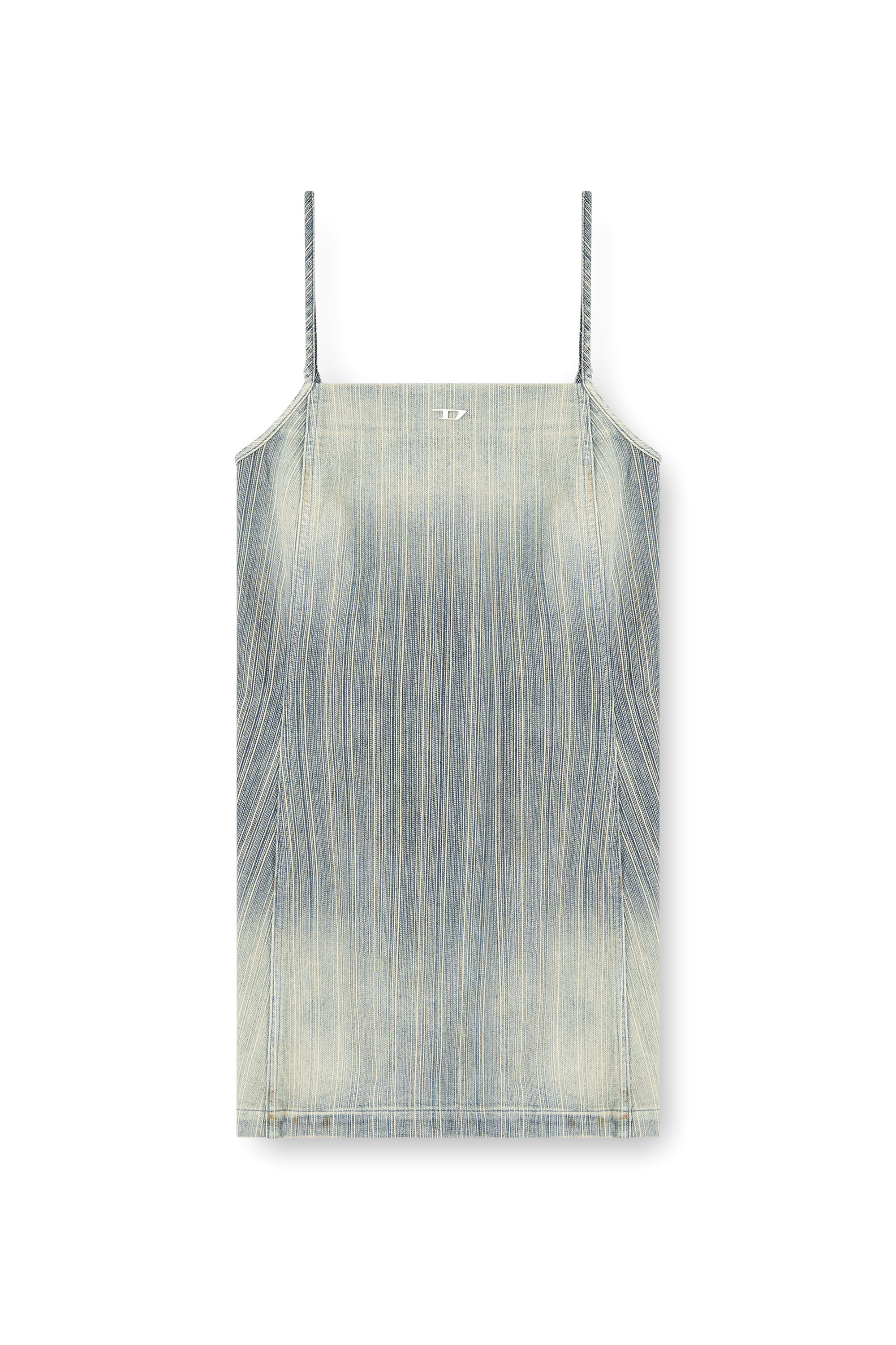 Diesel - DE-BETTY-DRESS-D, Robe courte en denim indigo à rayures Femme in Bleu - 2