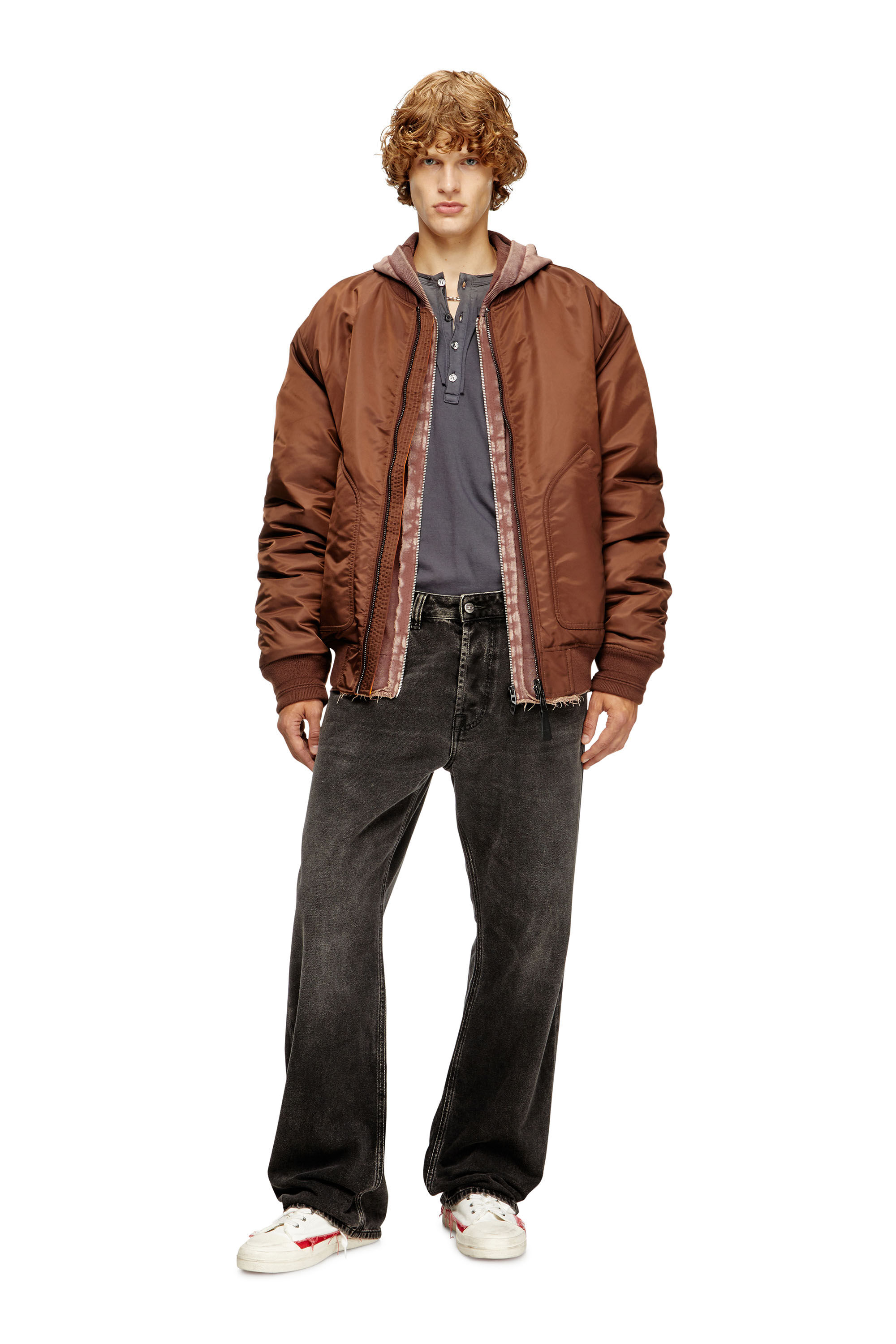 Diesel - J-HELD, Veste bomber en nylon rembourré avec Oval D Homme in ToBeDefined - 1