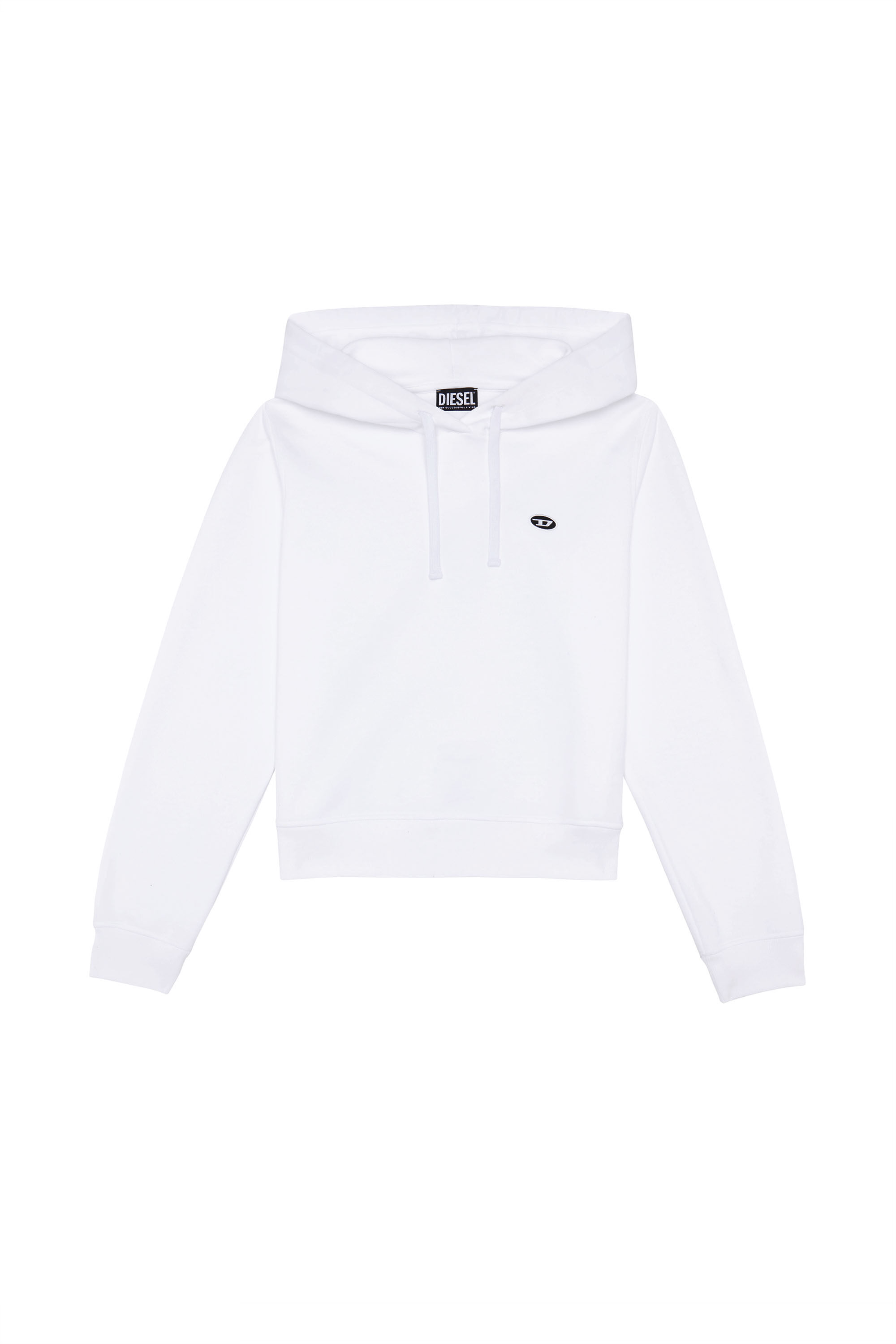 Diesel - F-REGGY-HOOD-DOVAL-PJ, Female's Hoodie with logo patch in White - 2