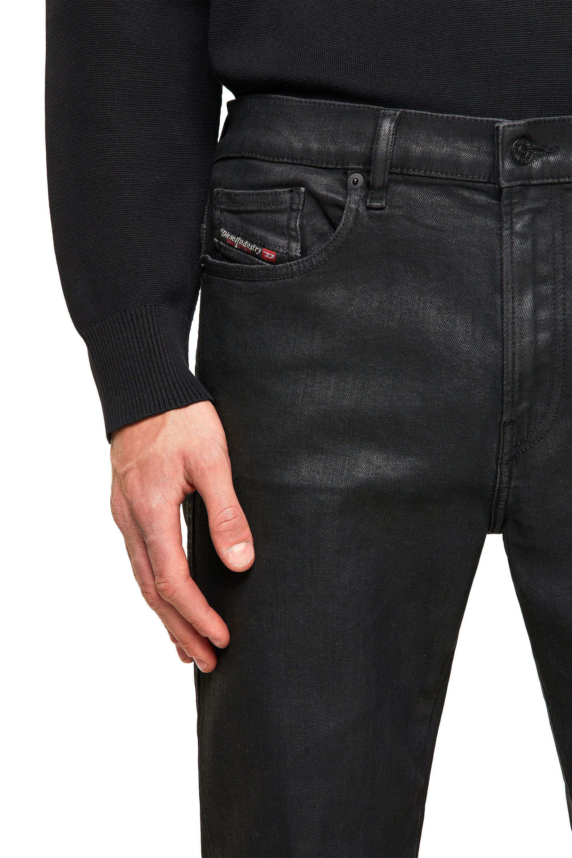 Diesel - D-Amny 009ID Skinny Jeans, Black/Dark Grey - Image 5
