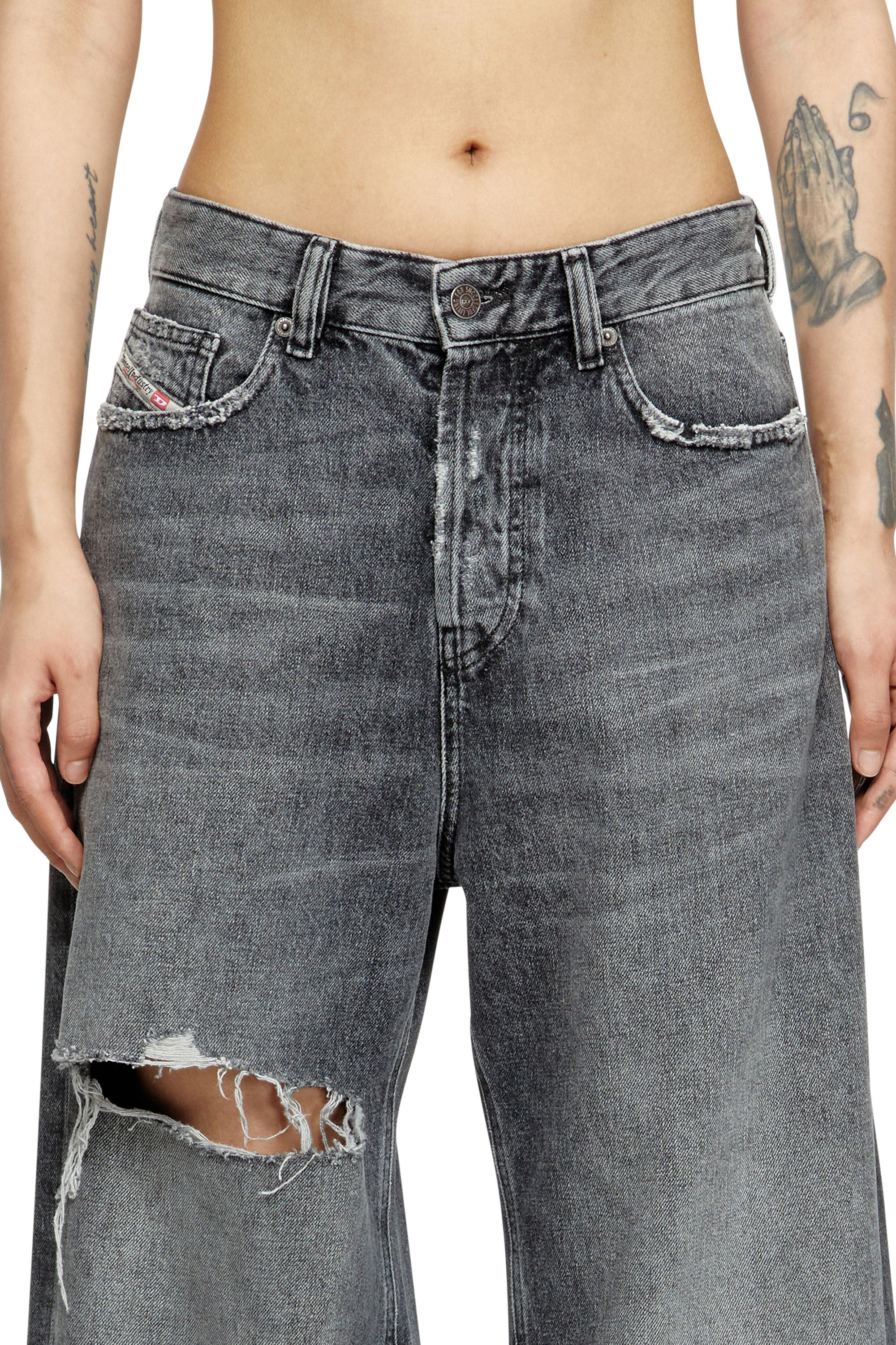 Diesel - Female's Relaxed Jeans 1996 D-Sire 007X4, Black/Dark Grey - 5