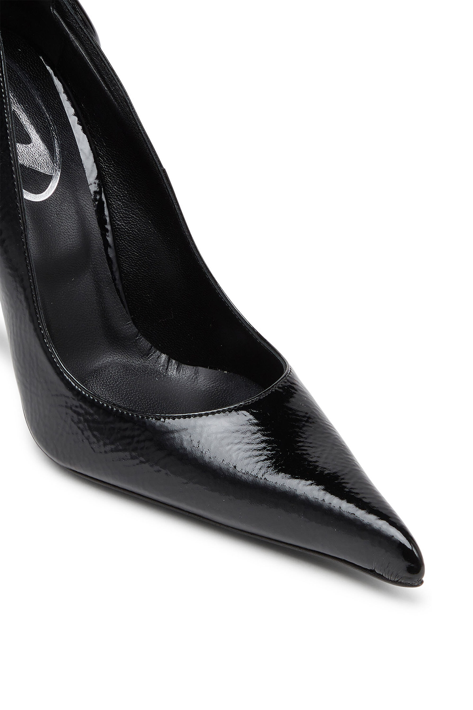 Women s D Ten Half Glossy pumps with curved heel Black Diesel