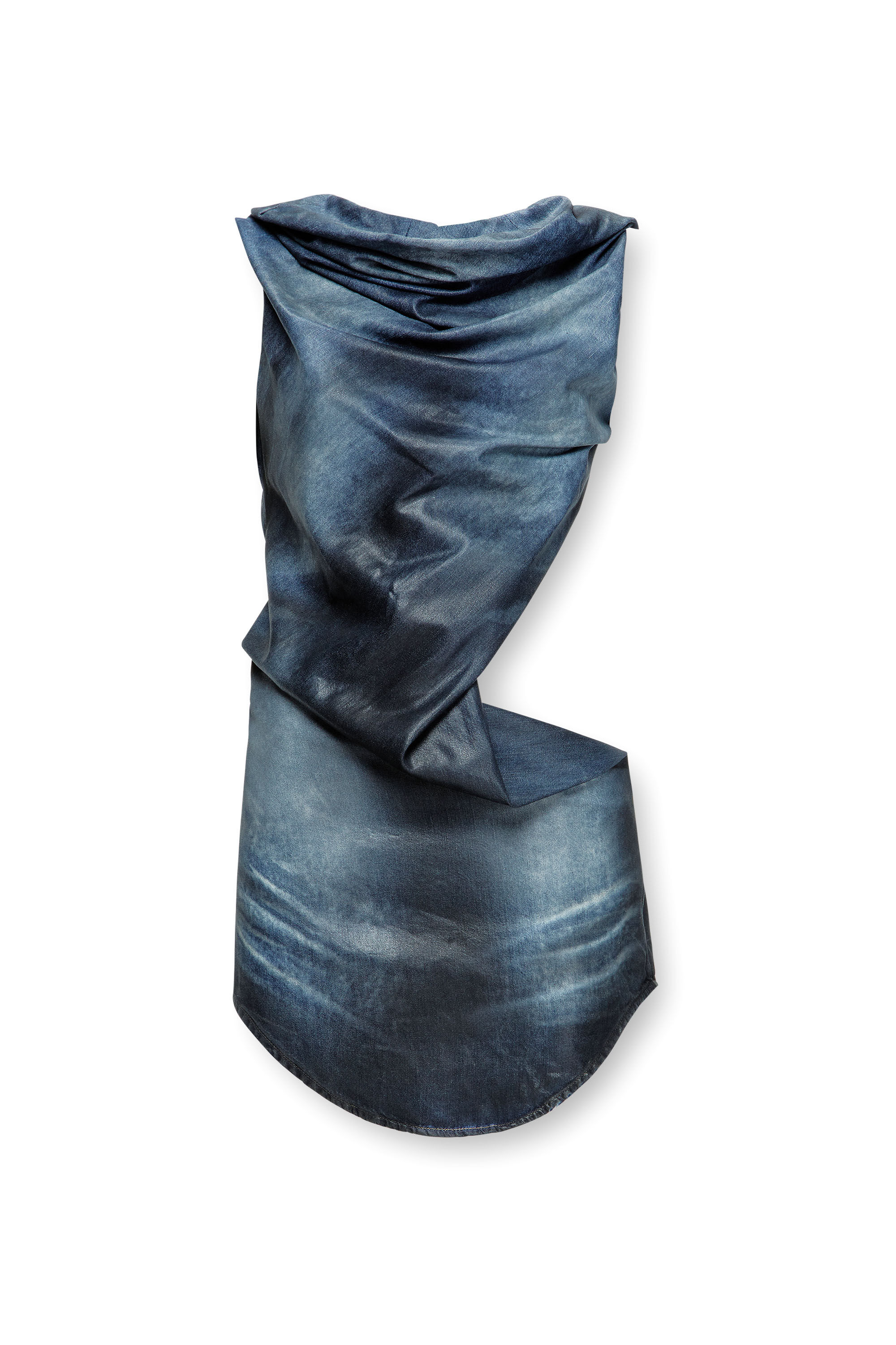 Diesel - DE-BREY-FSG, Robe en denim Tencel enduit brillant Femme in Noir - 2