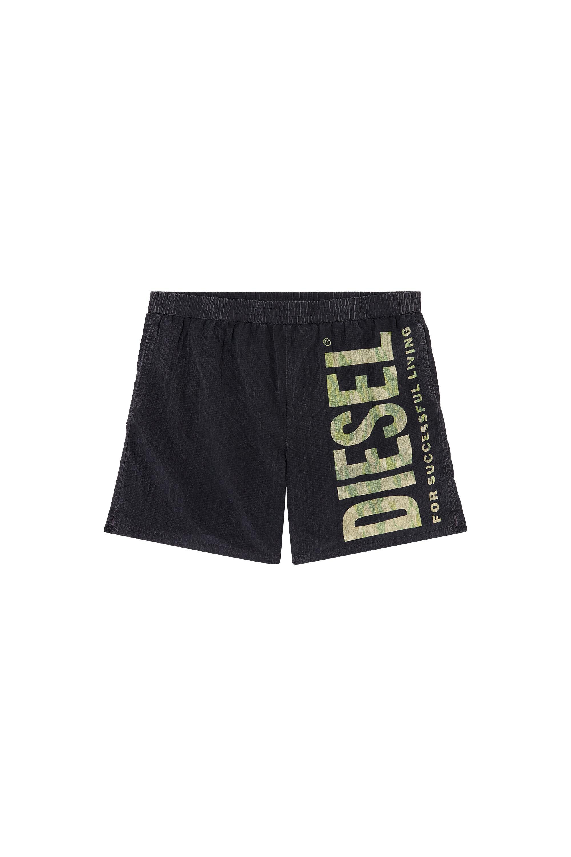 Diesel - POWEL-47.5-UTLT, Male's Board shorts in camo ripstop in Black/Green - 1