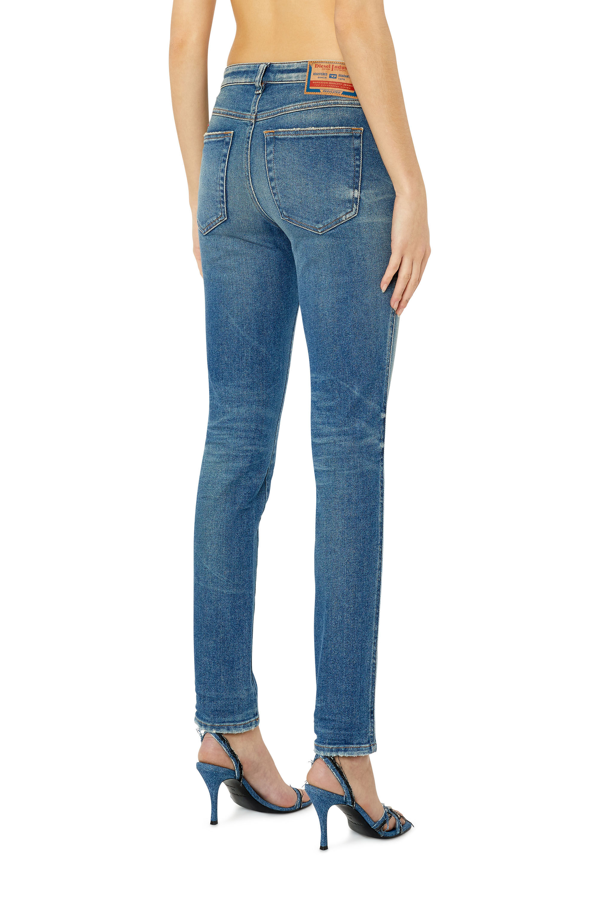 Diesel - 2015 Babhila 09E88 Skinny Jeans, Medium Blue - Image 5