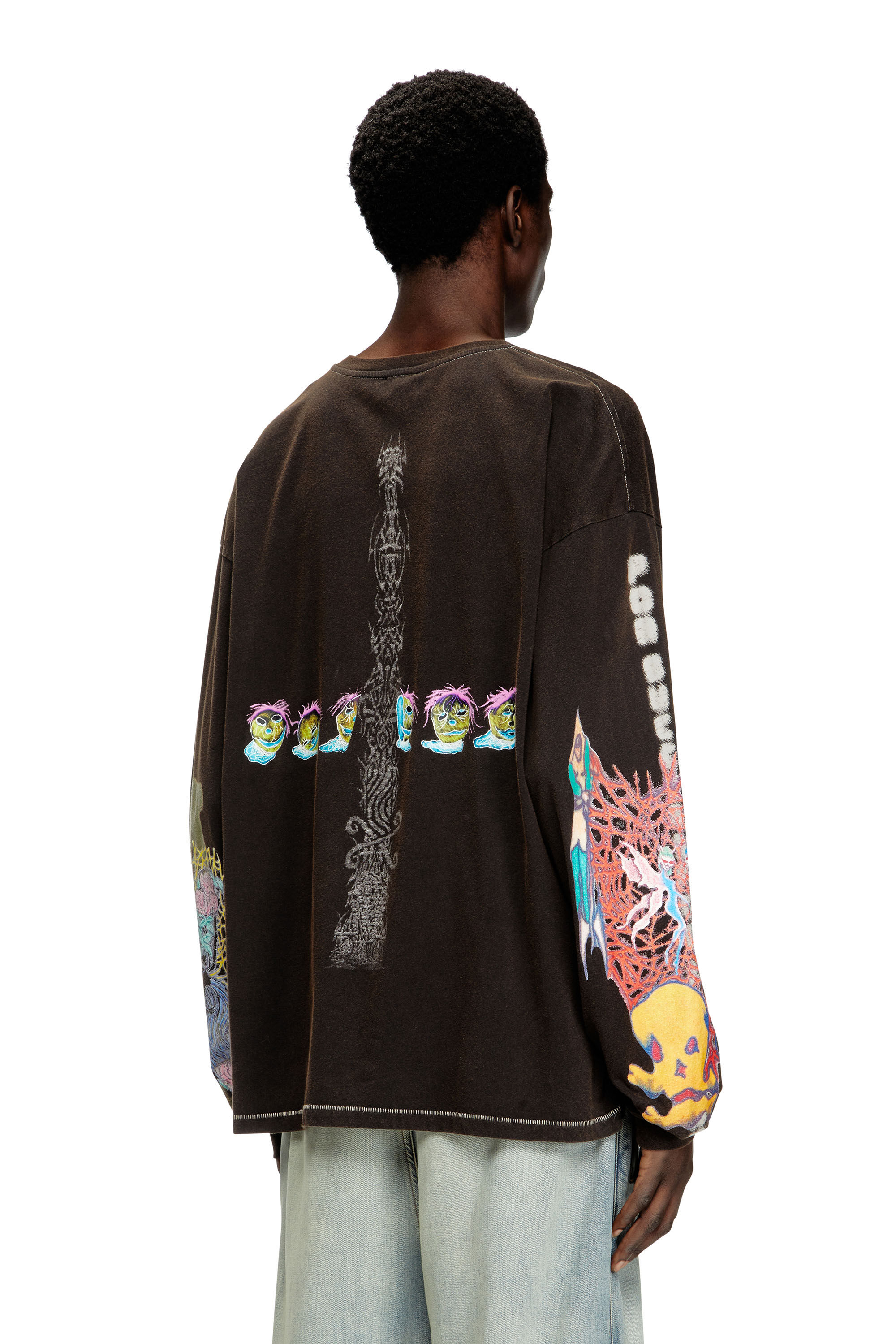 Diesel - T-BOXT-LS-R4, Male's Long-sleeve T-shirt with printed graphics in Black - 4