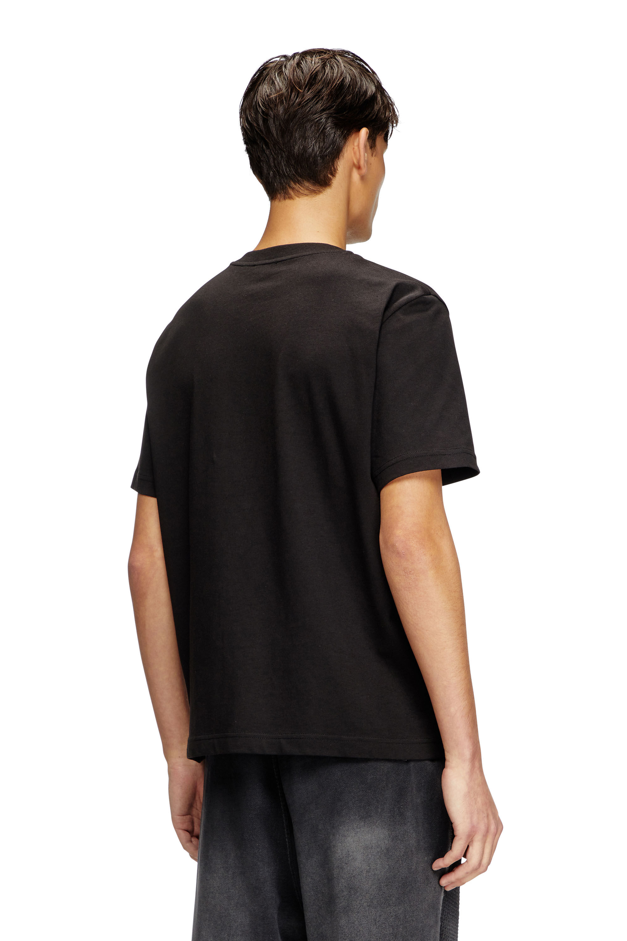 Diesel - T-ADJUST-BIGOVAL, Male's T-shirt with embossed Oval D in Black - 4