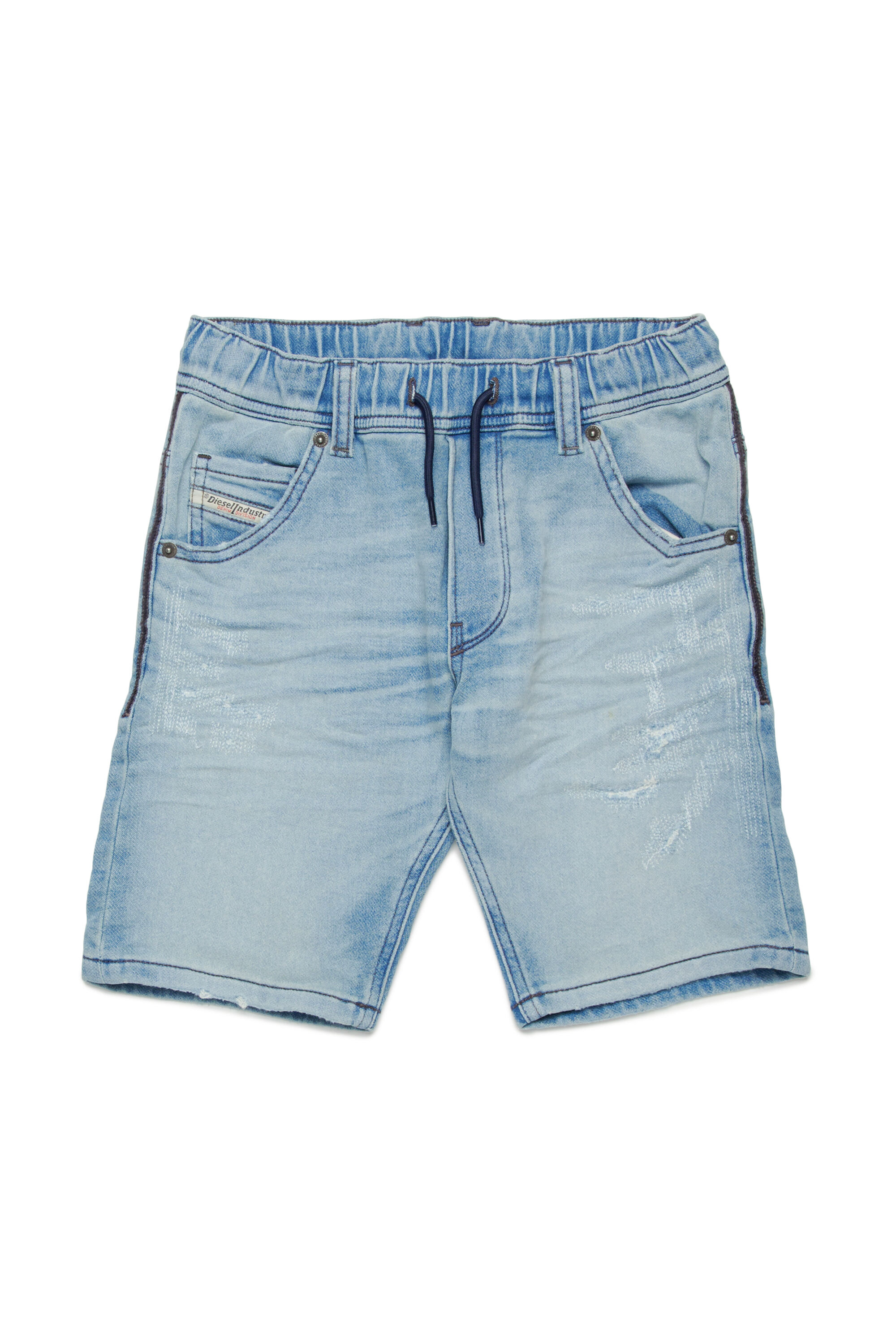 Diesel - KROOLEY-NE-J SH JJJ, Male's Krooley stonewashed JoggJeans shorts in Light Blue - 1