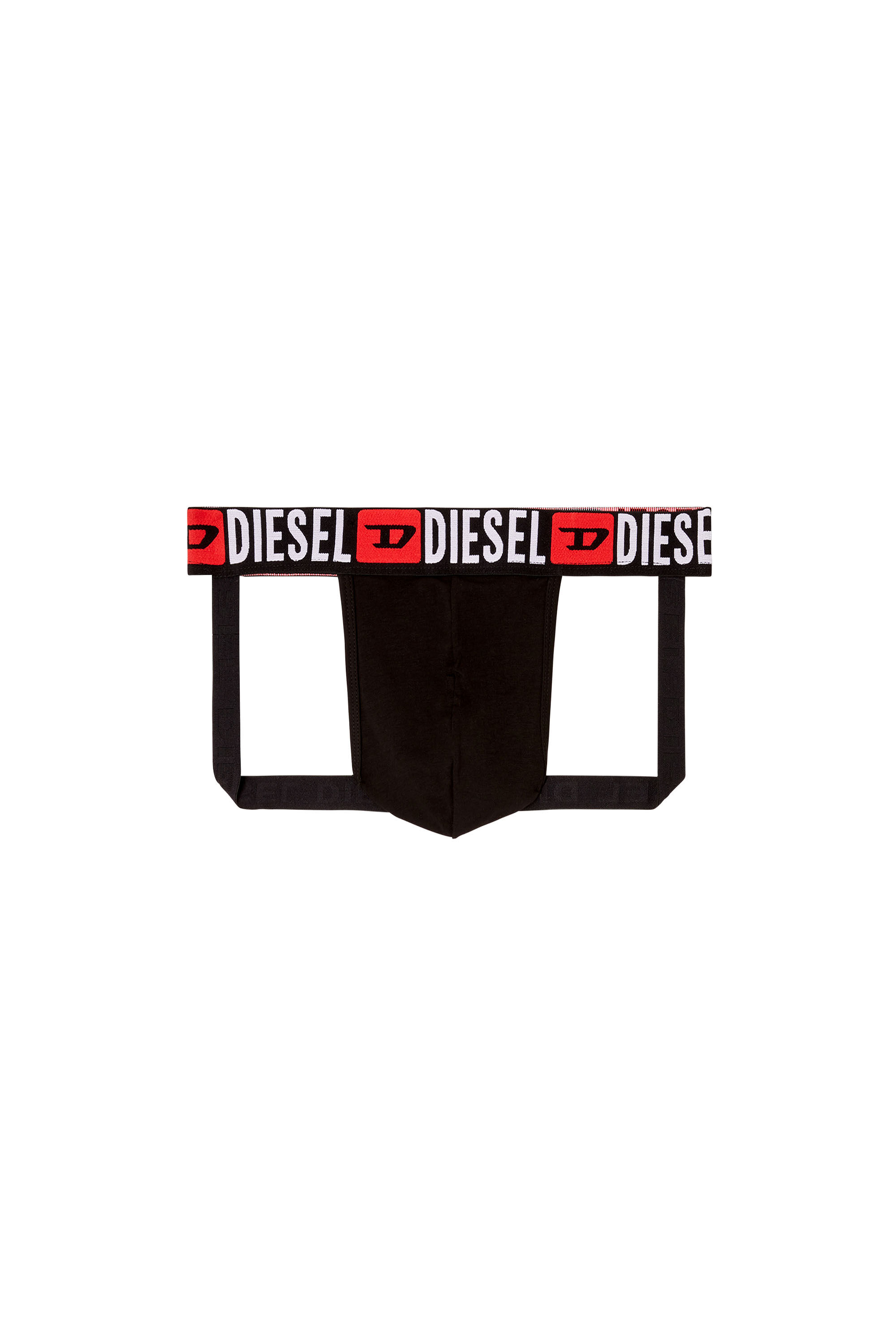 Diesel - JOCKY-D-CORE, Jockstrap avec taille à logo en all-over Homme in Noir - 2