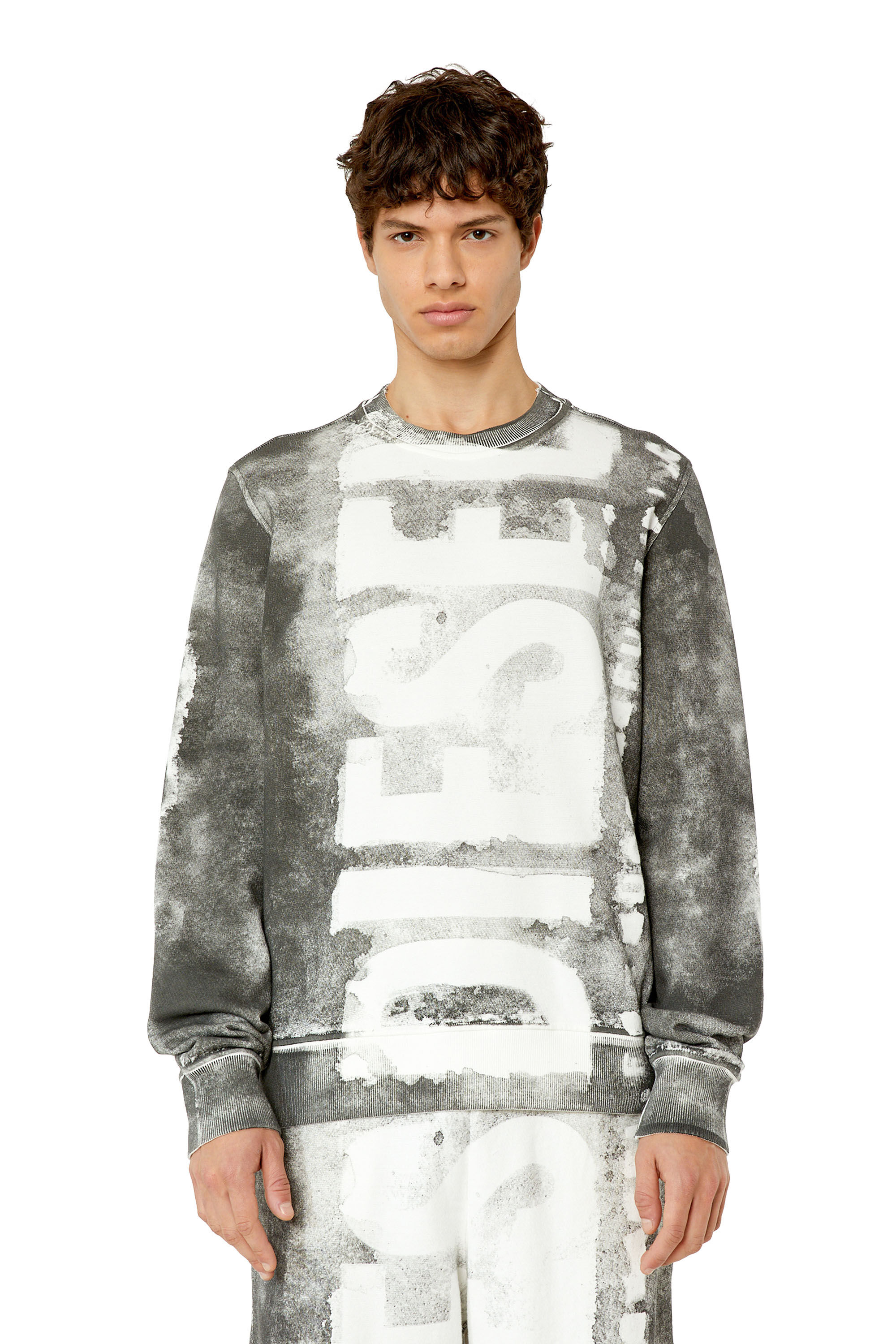 S-GINY Man: Logo sweatshirt with colour bleed effect | Diesel