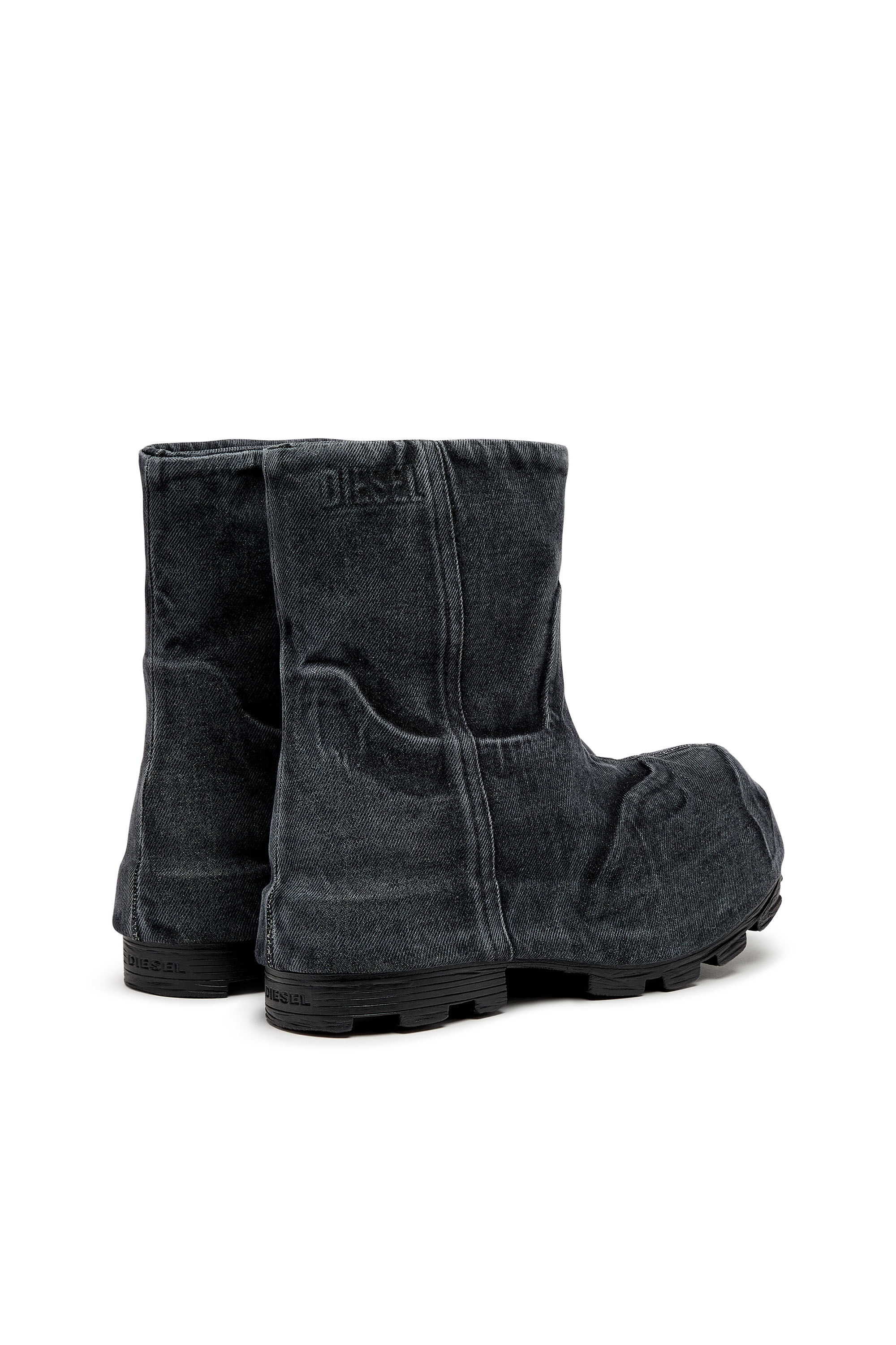 D Hammer Bottes Chelsea en denim delave Femme Noir Diesel