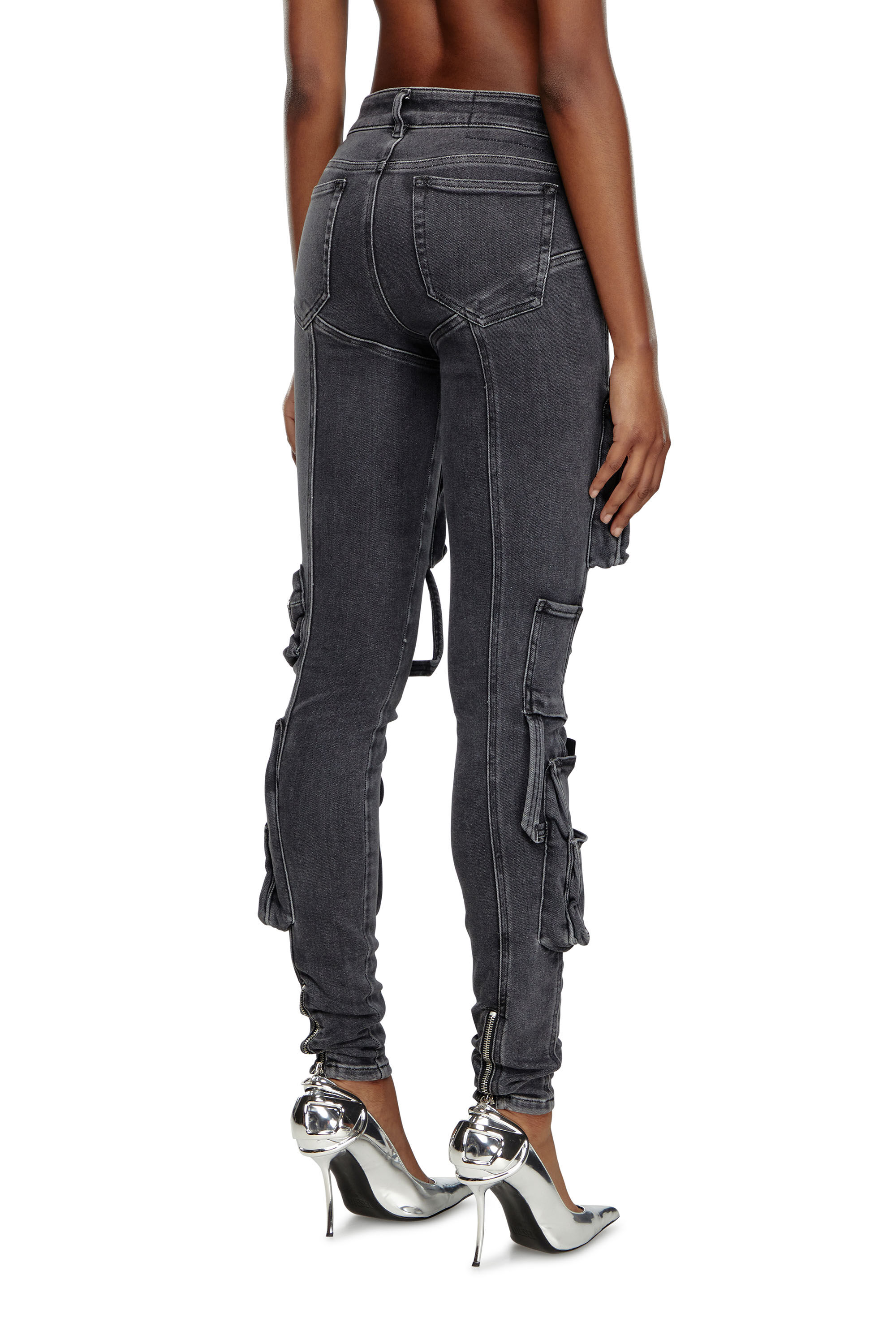 Diesel - Skinny Jeans 1984 Slandy-High 09F27 Femme, Noir/Gris foncé - Image 5