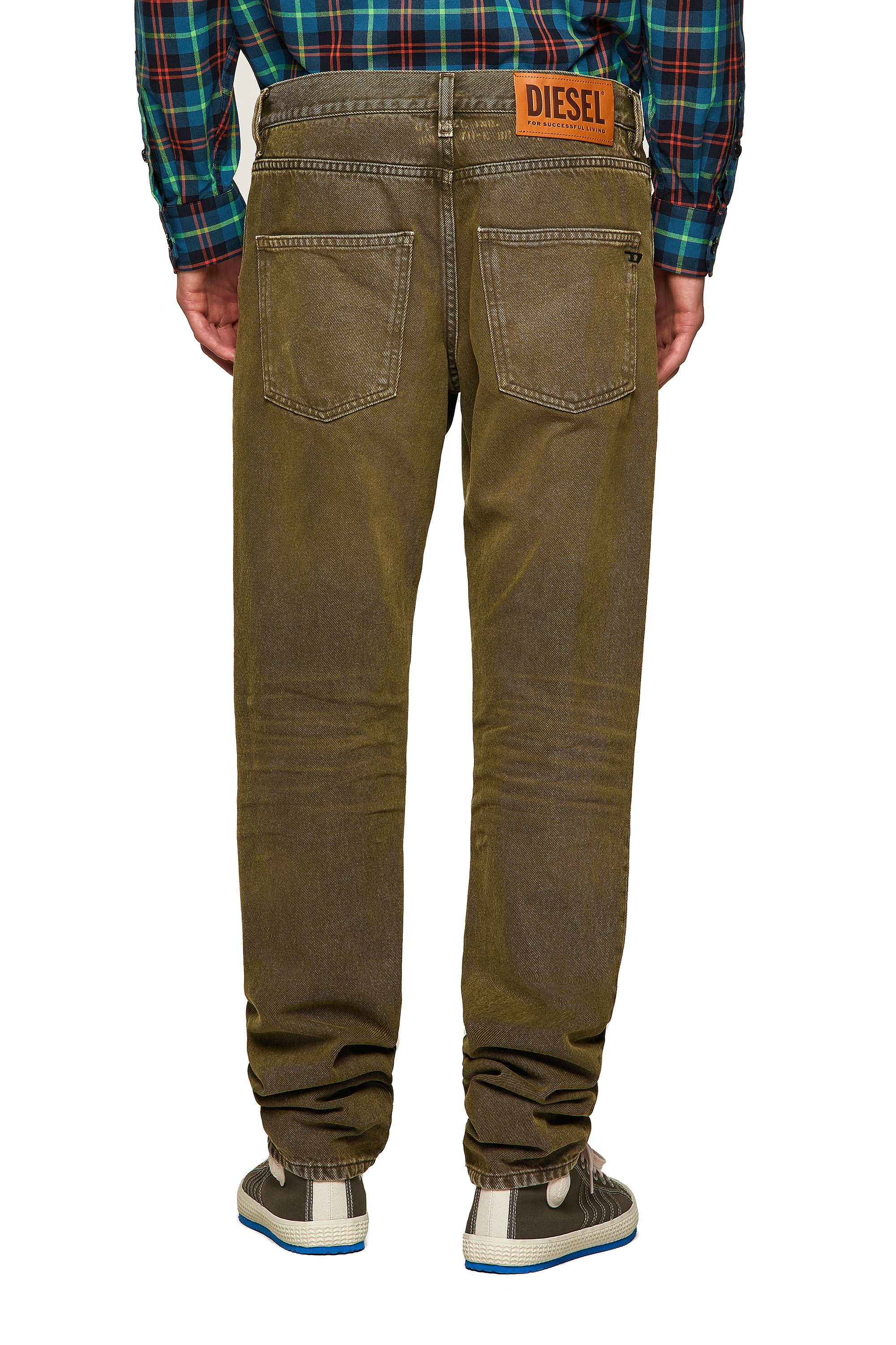 Diesel - D-Kras 09A35 Straight Jeans, Military Green - Image 4