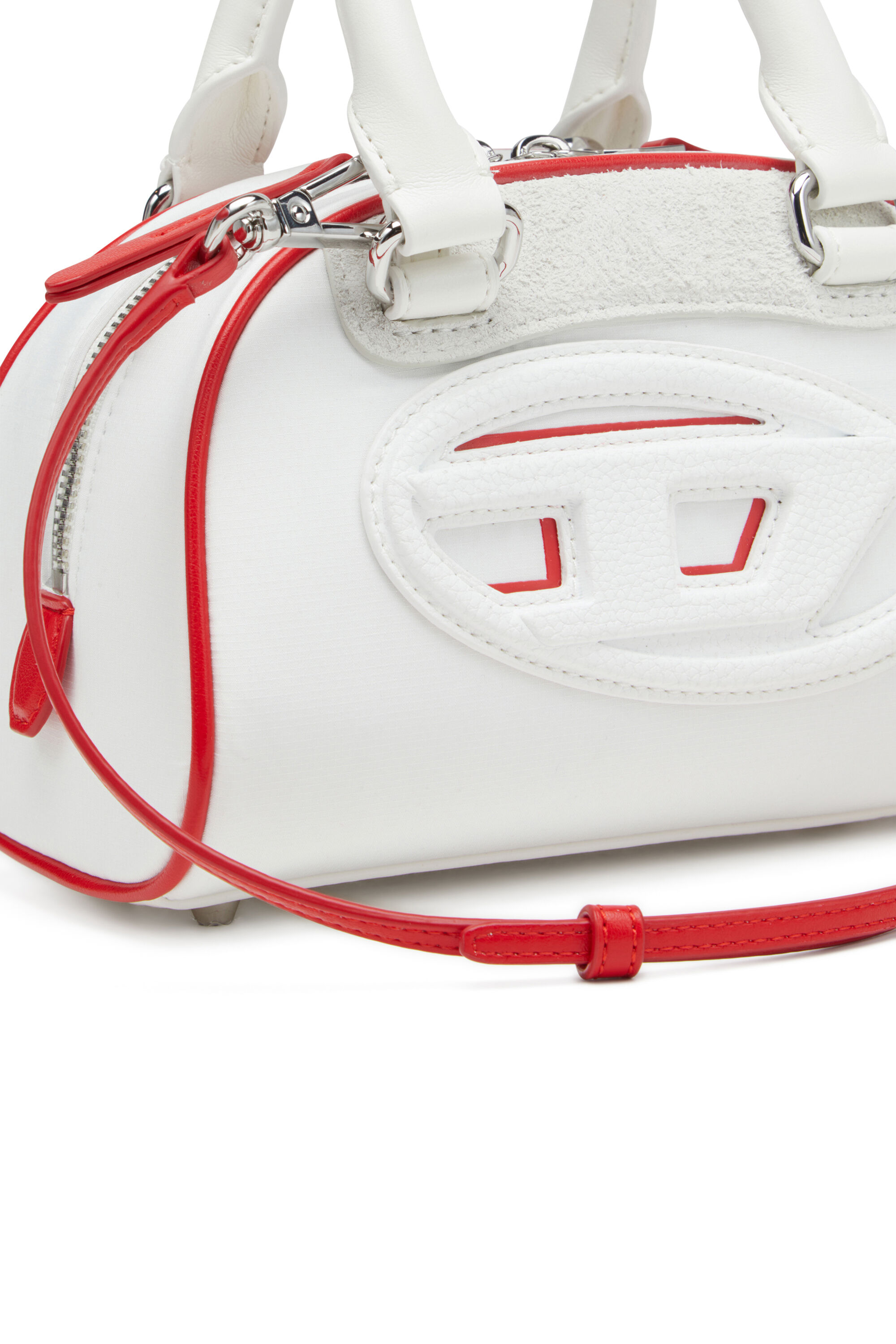 Diesel - 1DR DOME CROSSBODY, Female's Colour-block mini bowling bag in White - 5