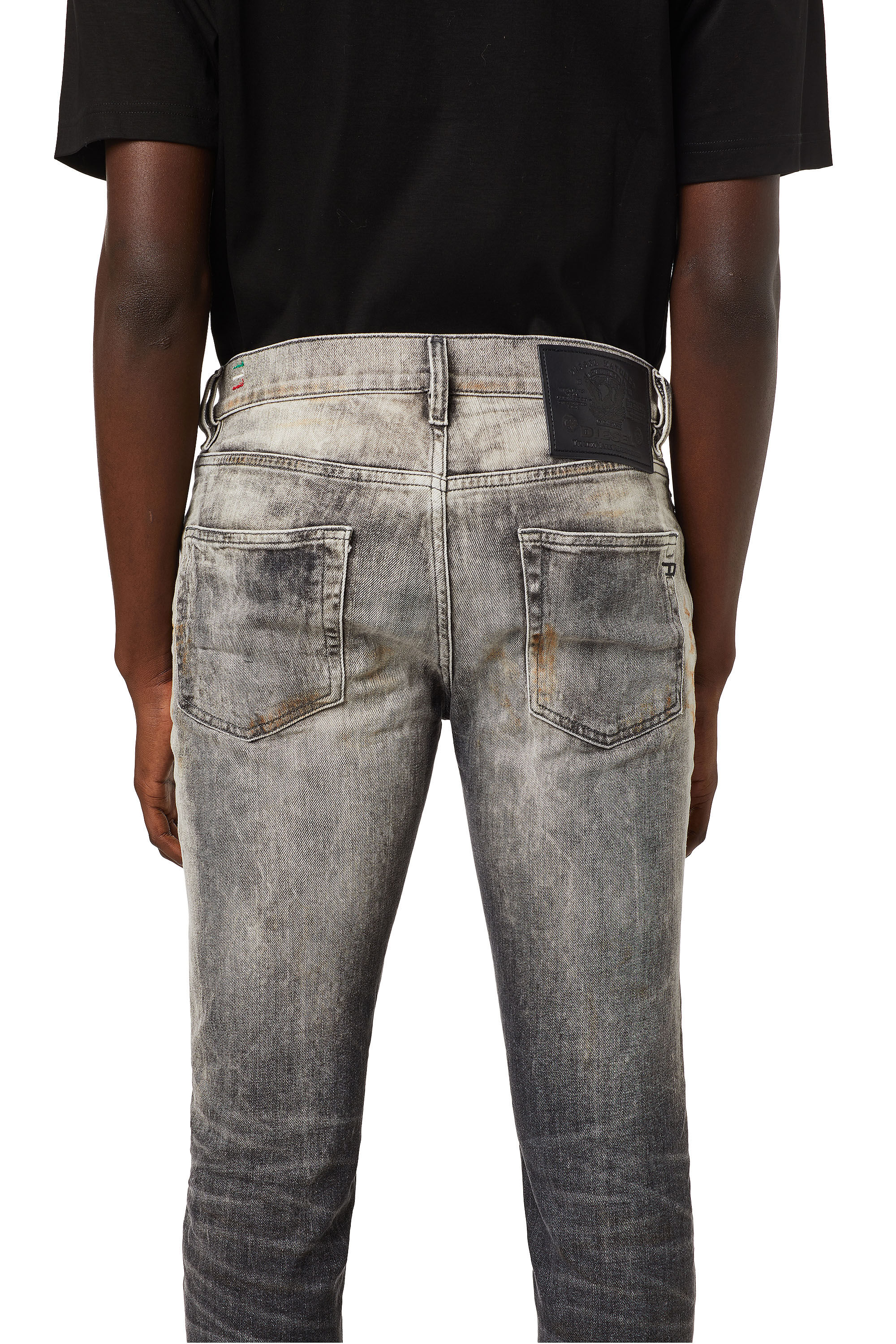 Diesel - Slim Jeans 2019 D-Strukt 09A83, Black/Dark Grey - Image 7
