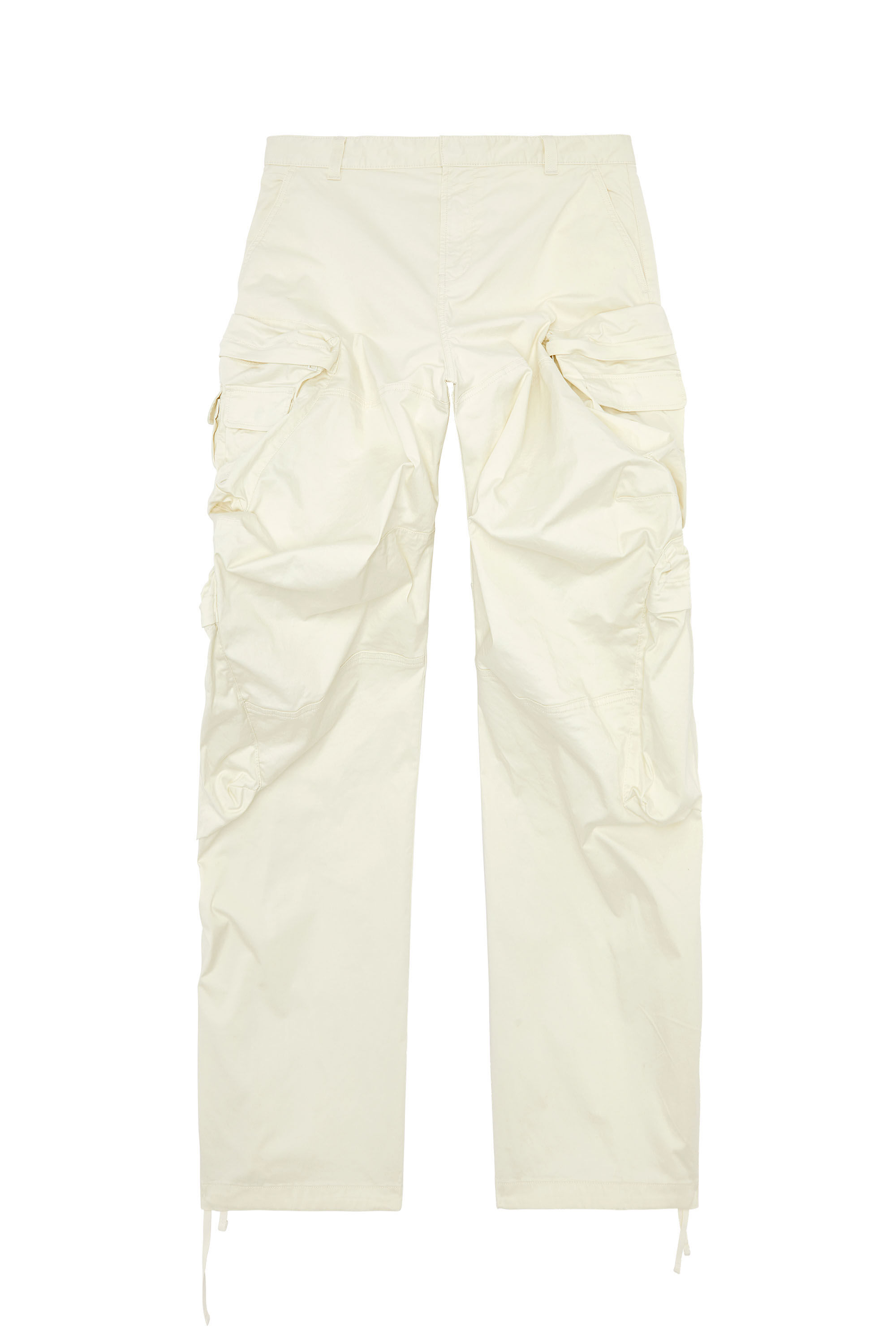 Men's Cargo pants in stretch cotton satin | White | Diesel