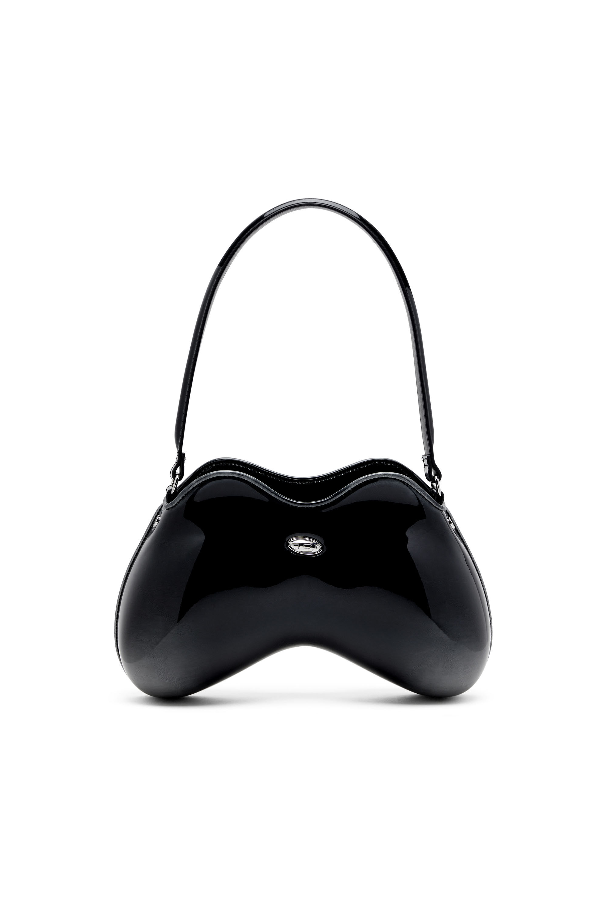 Diesel - DOUBLE-D SHOULDER, Female's Rigid shoulder bag in dégradé glossy PU in Black - 1