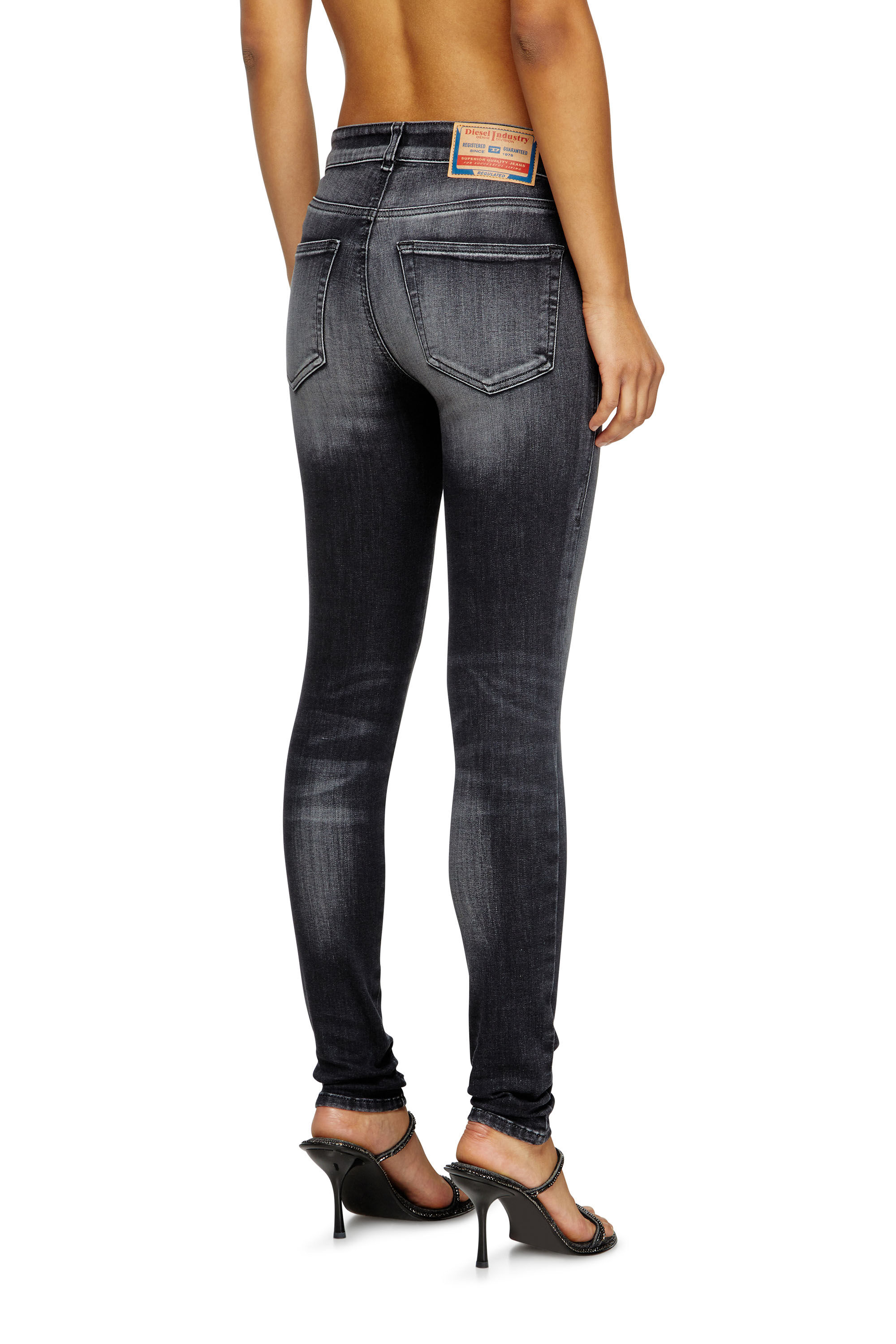 Diesel - Female's Skinny Jeans 2017 Slandy 09K97, Black/Dark Grey - 5