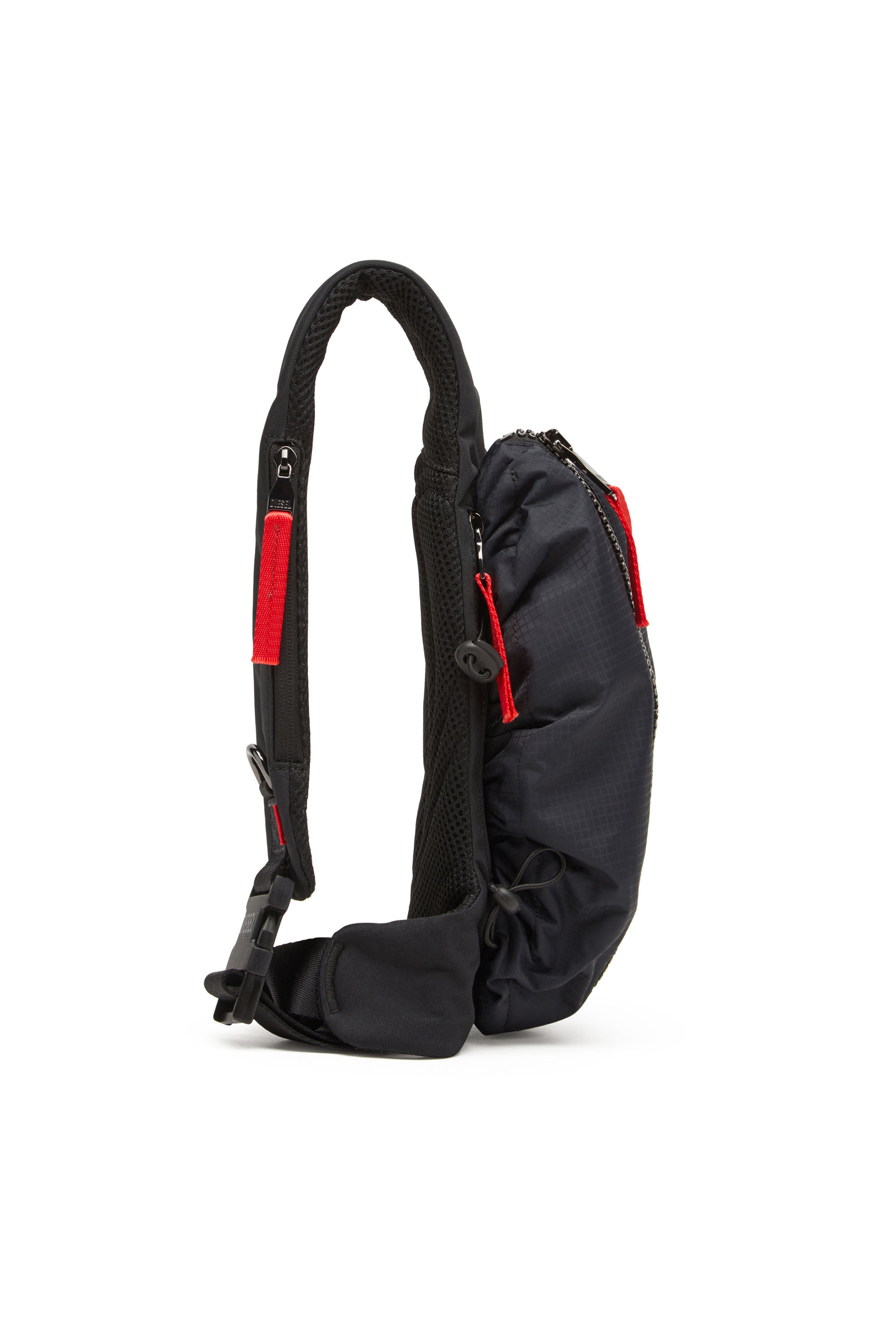 Diesel - ZIP-D CROSSBODY X, Male's Zip-D-Sling bag in check-jacquard shell in Black - 4
