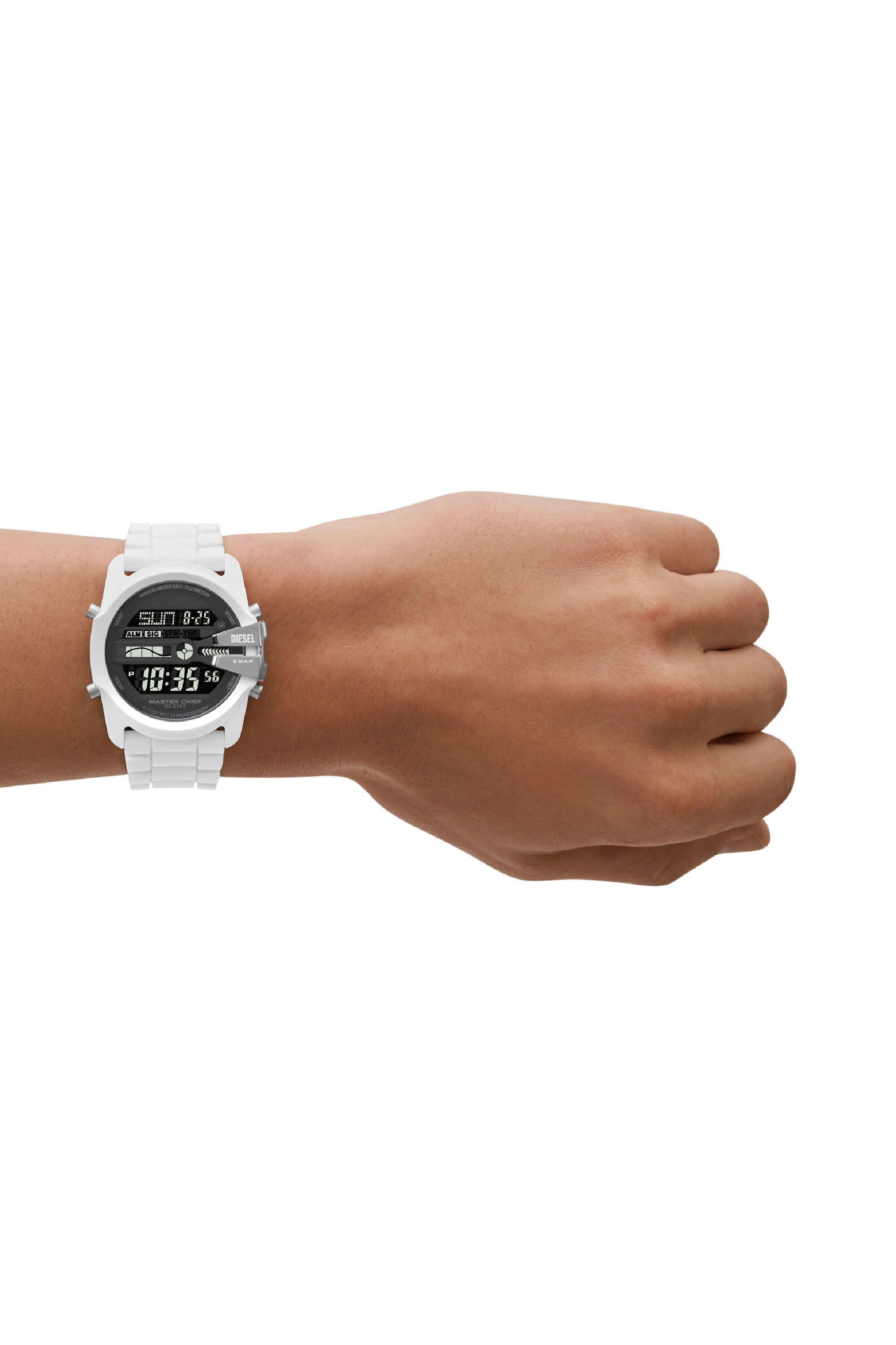 Diesel - DZ2157, Male's Master Chief Digital silicone watch in White - 4