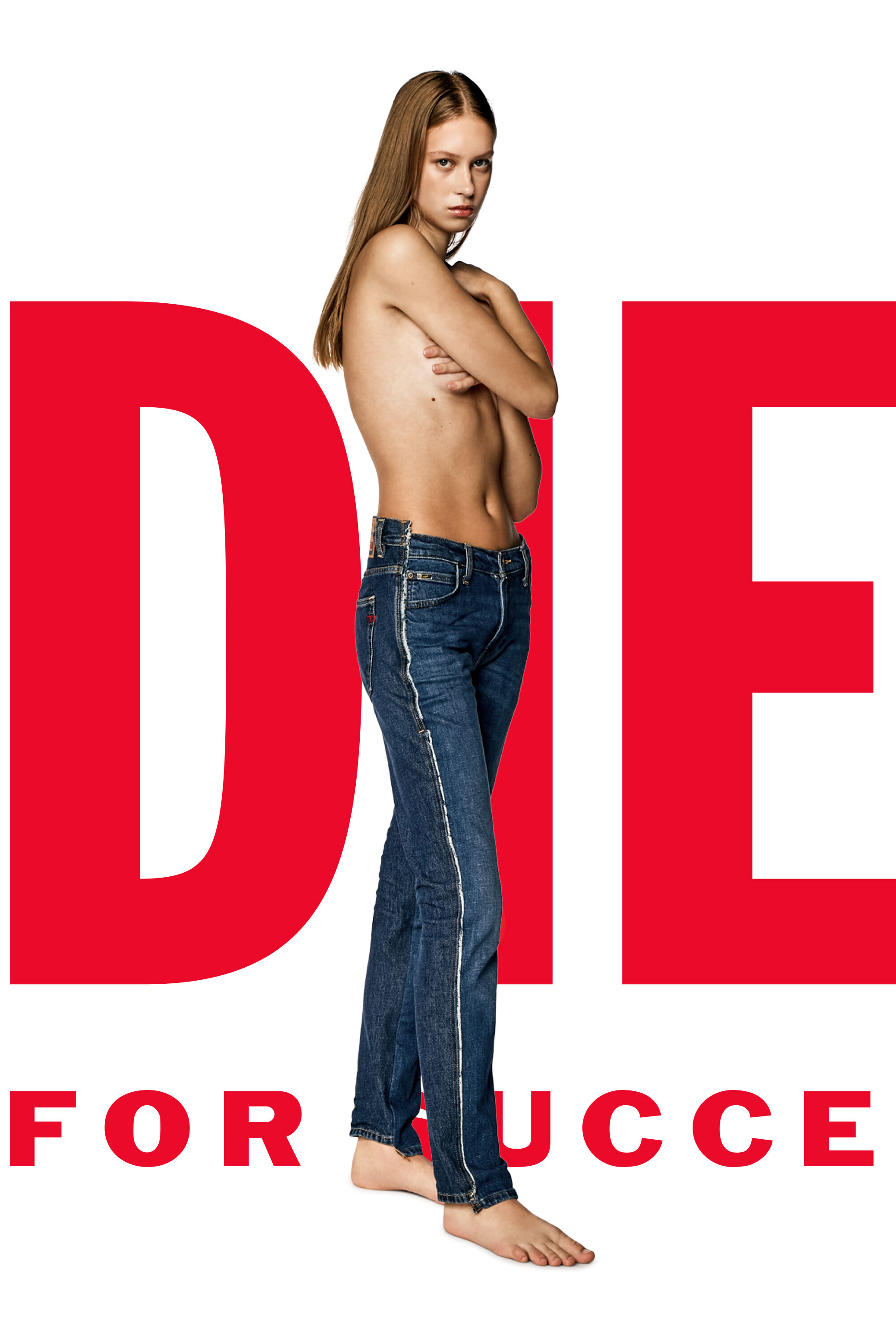 Diesel - Straight Jeans Dieseloves 04 09K47, Bleu moyen - Image 6