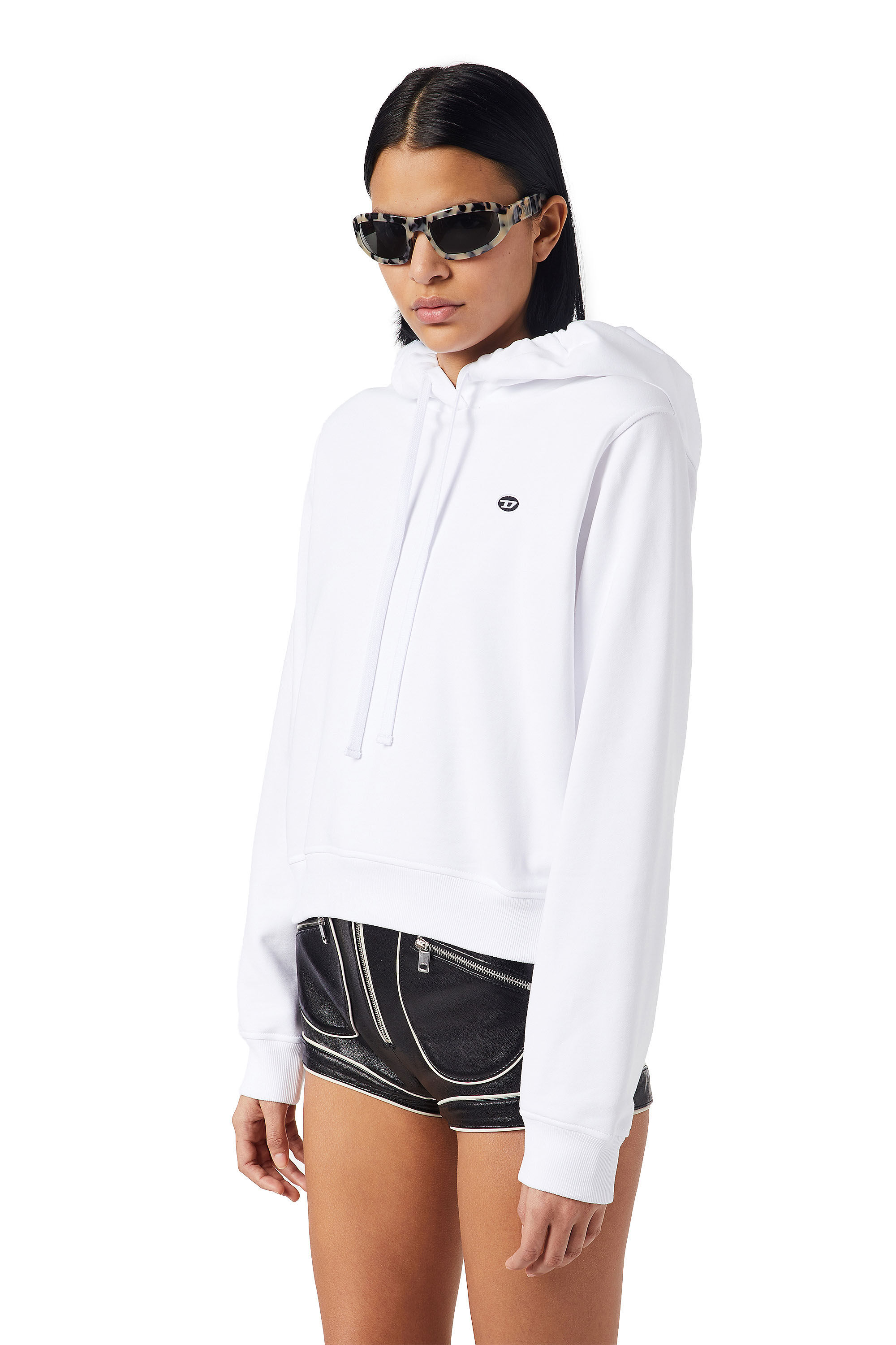 Diesel - F-REGGY-HOOD-DOVAL-PJ, Female's Hoodie with logo patch in White - 6