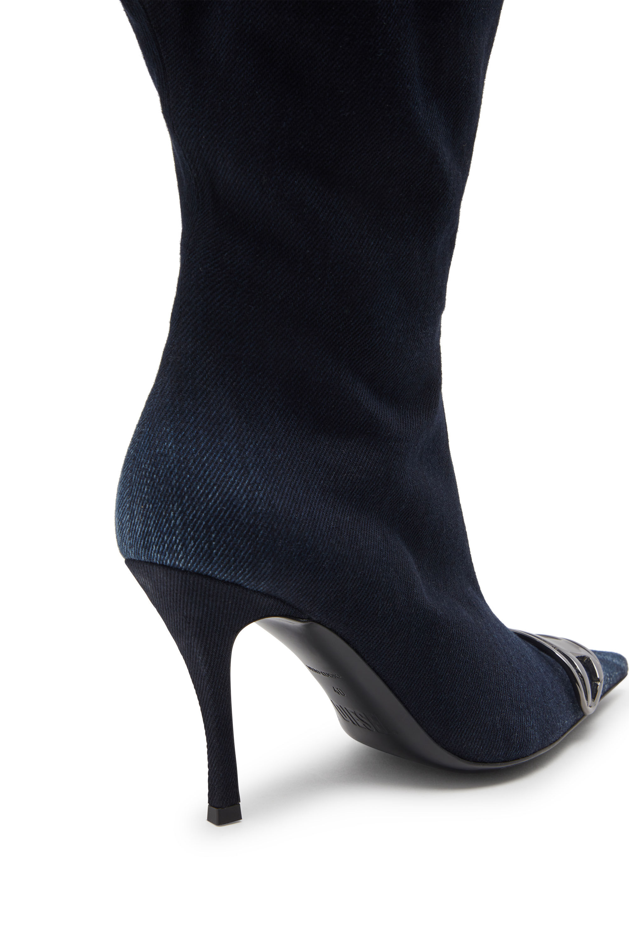 Diesel - D-VENUS KB LARGE, Female's D-Venus-Wide knee-high boots in denim in Dark Blue - 4